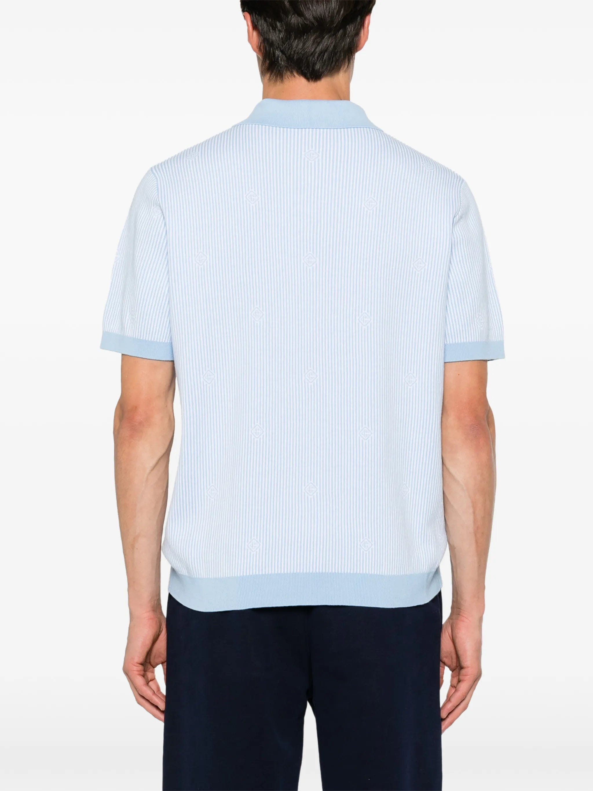Casablanca monogram - jacquard striped polo shirt