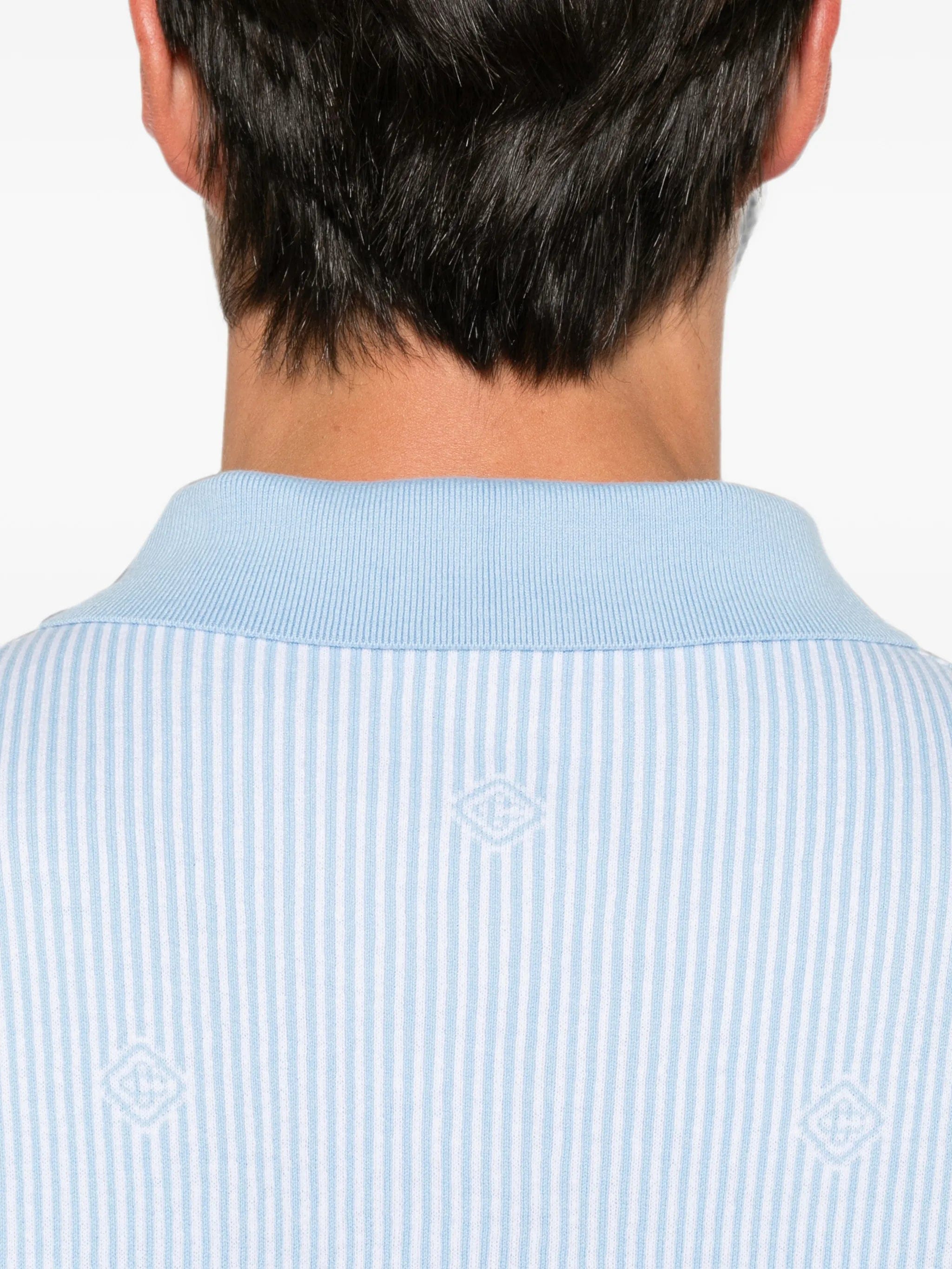 Casablanca monogram - jacquard striped polo shirt