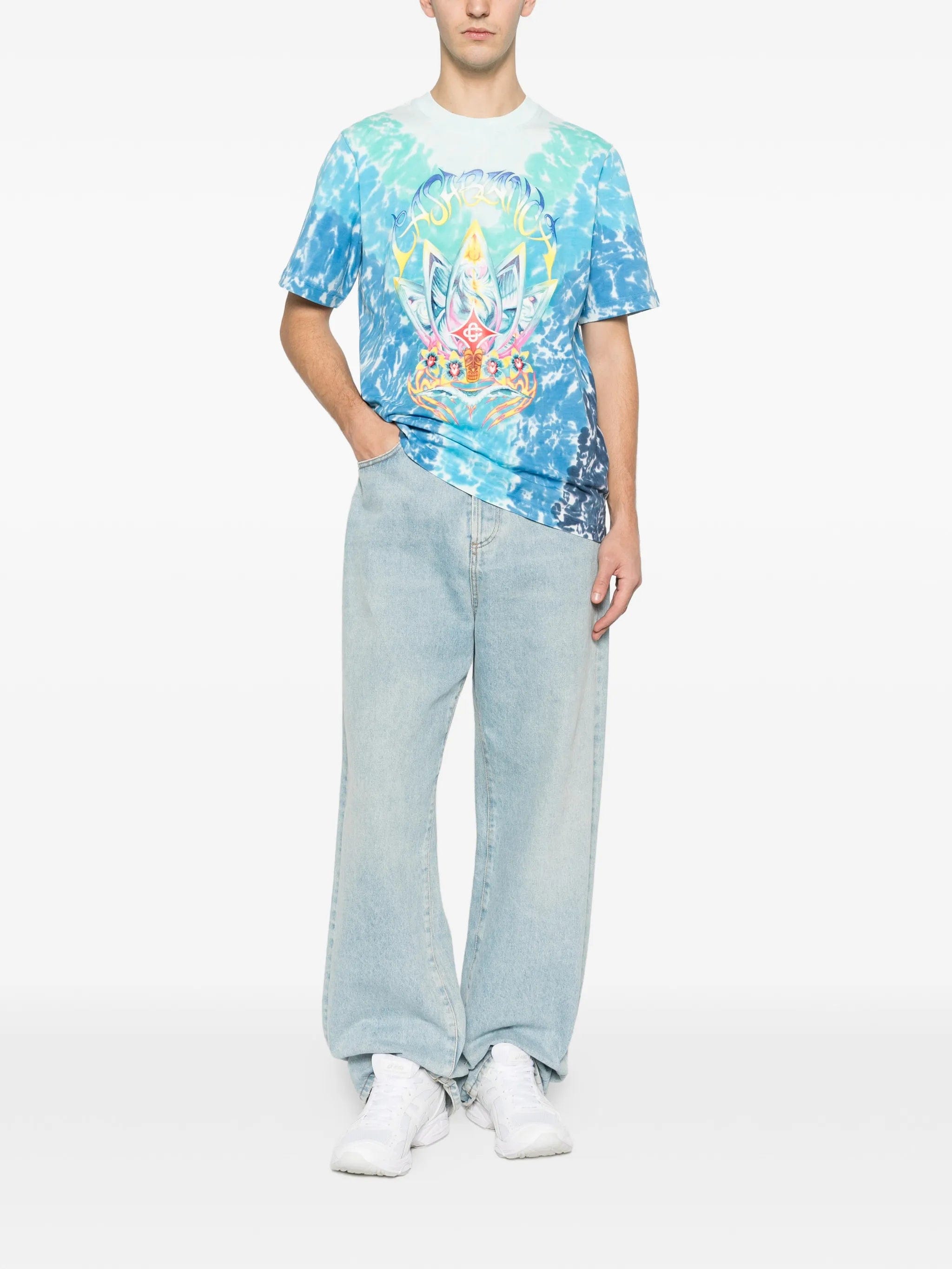 Casablanca Surf Lotus tie - dye T - shirt