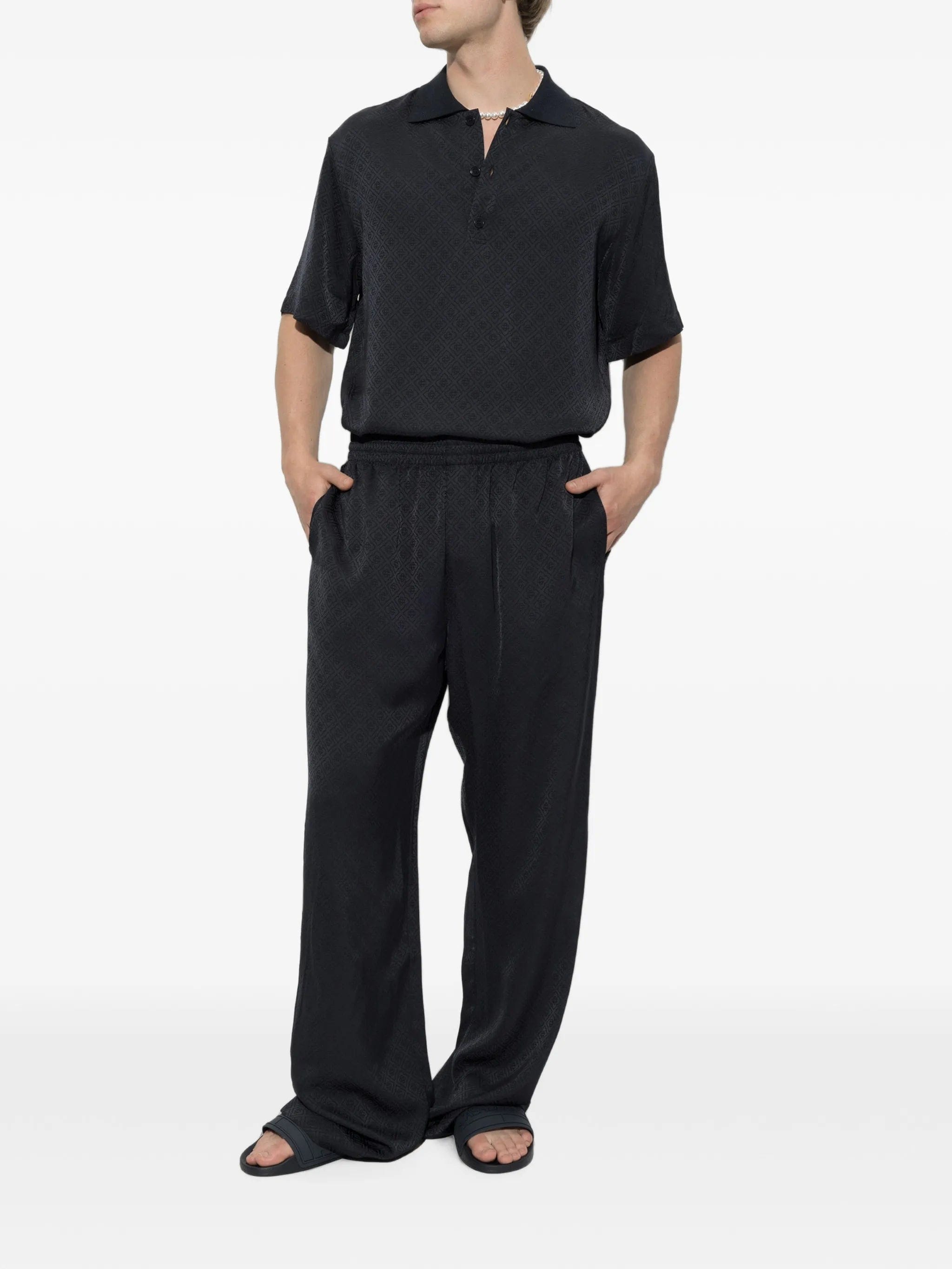 Casablanca monogram - jacquard polo shirt
