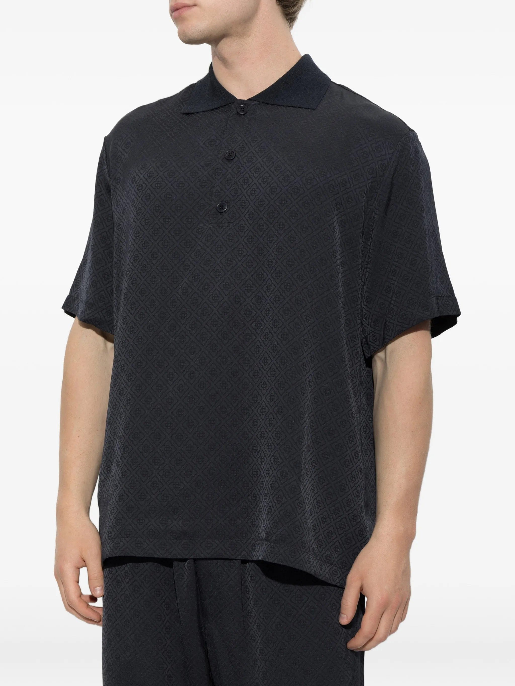 Casablanca monogram - jacquard polo shirt