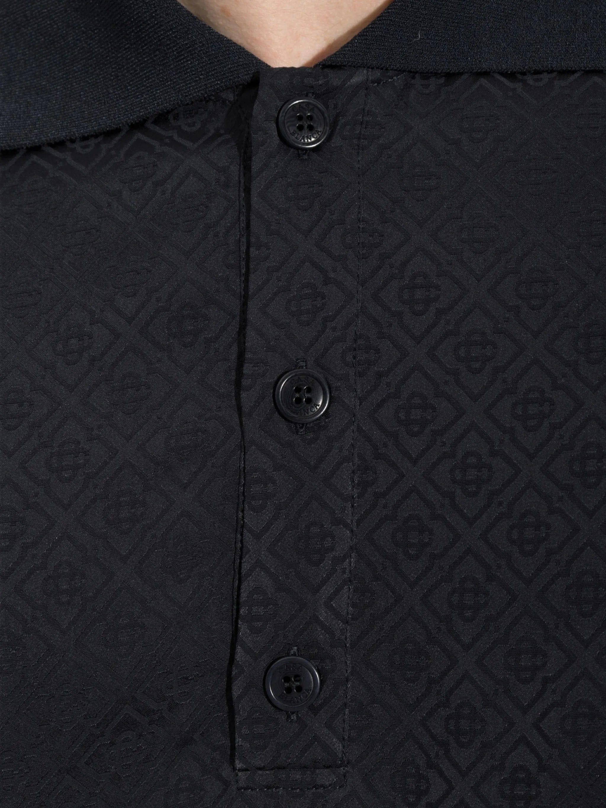 Casablanca monogram - jacquard polo shirt