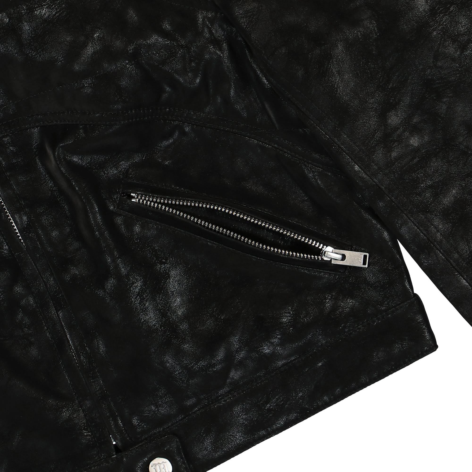 Misbhv Faux Leather Cropped Moto Jacket
