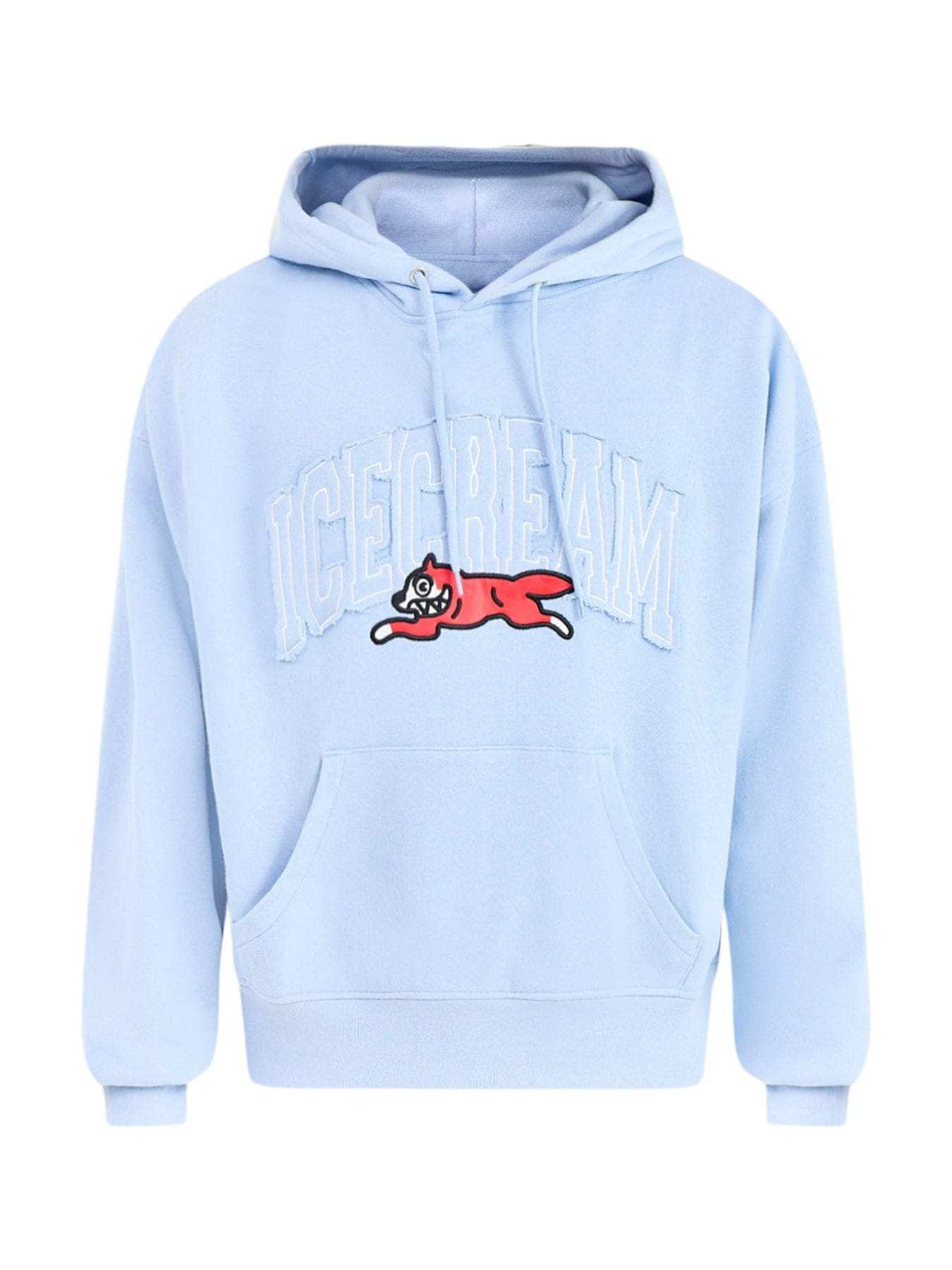 Icecream College Applique Running Dog Popover Hoodie Blue