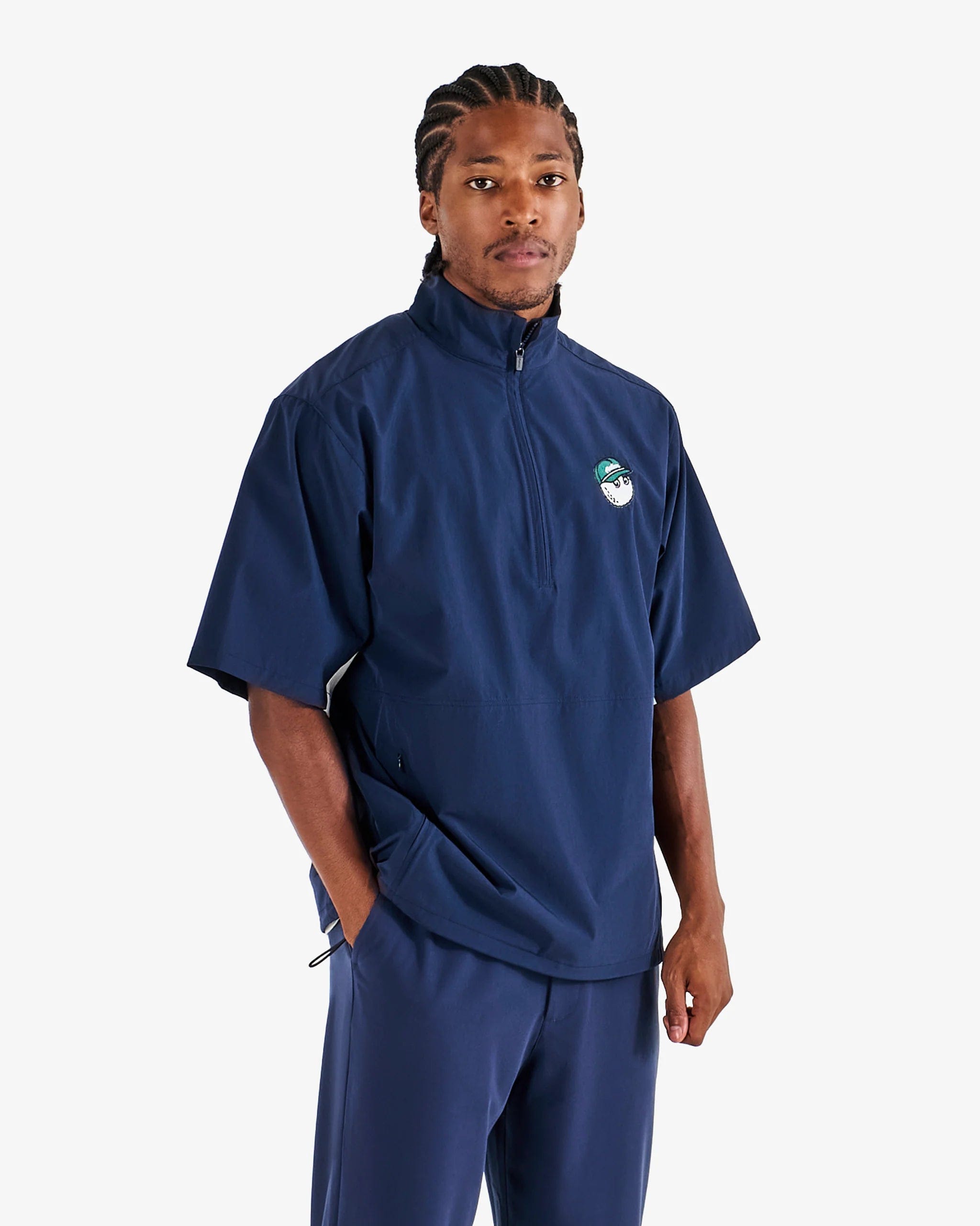 Malbon Golf Pine Windshirt – Navy