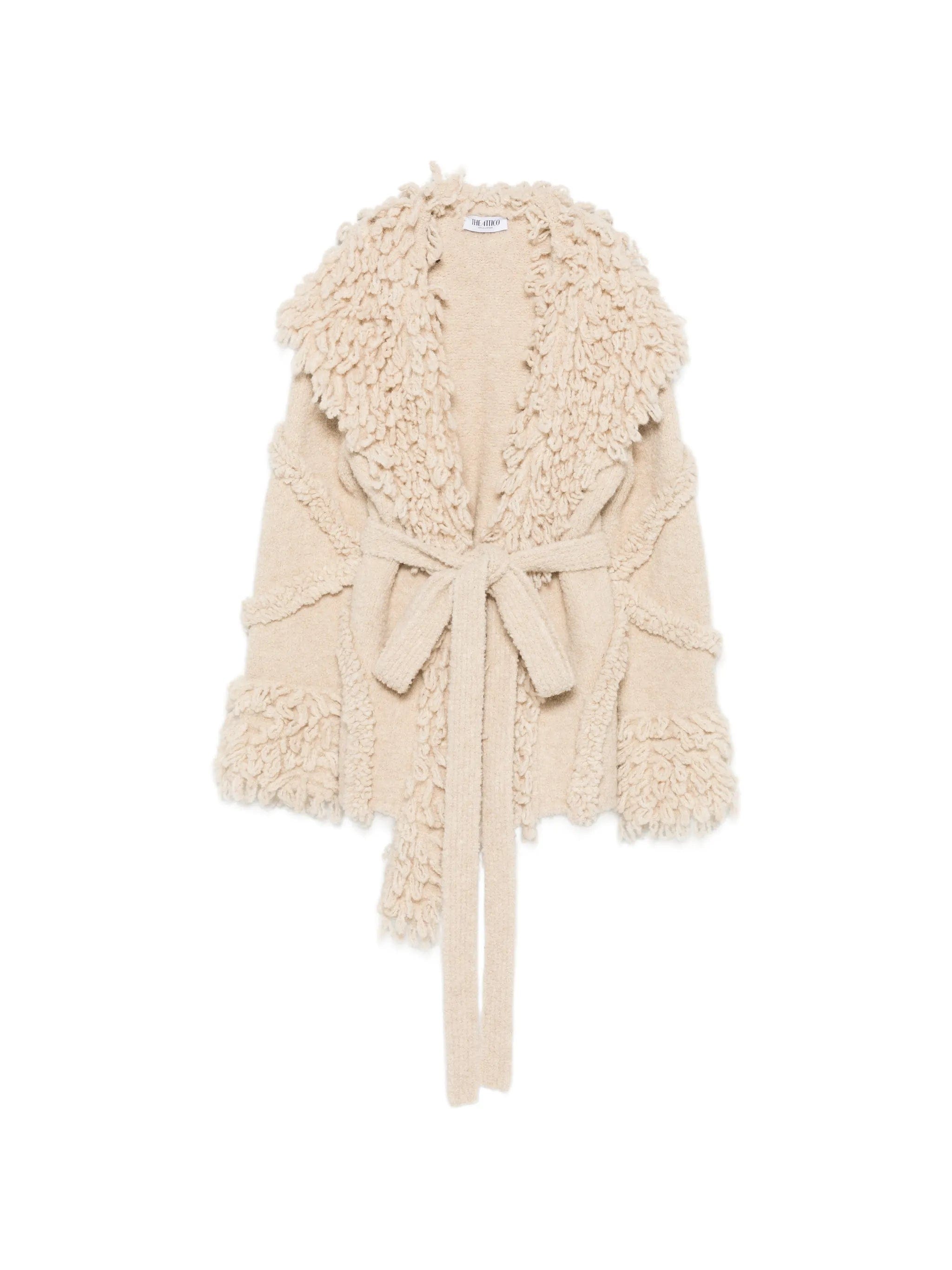 The Attico fringe - trim belted jacket