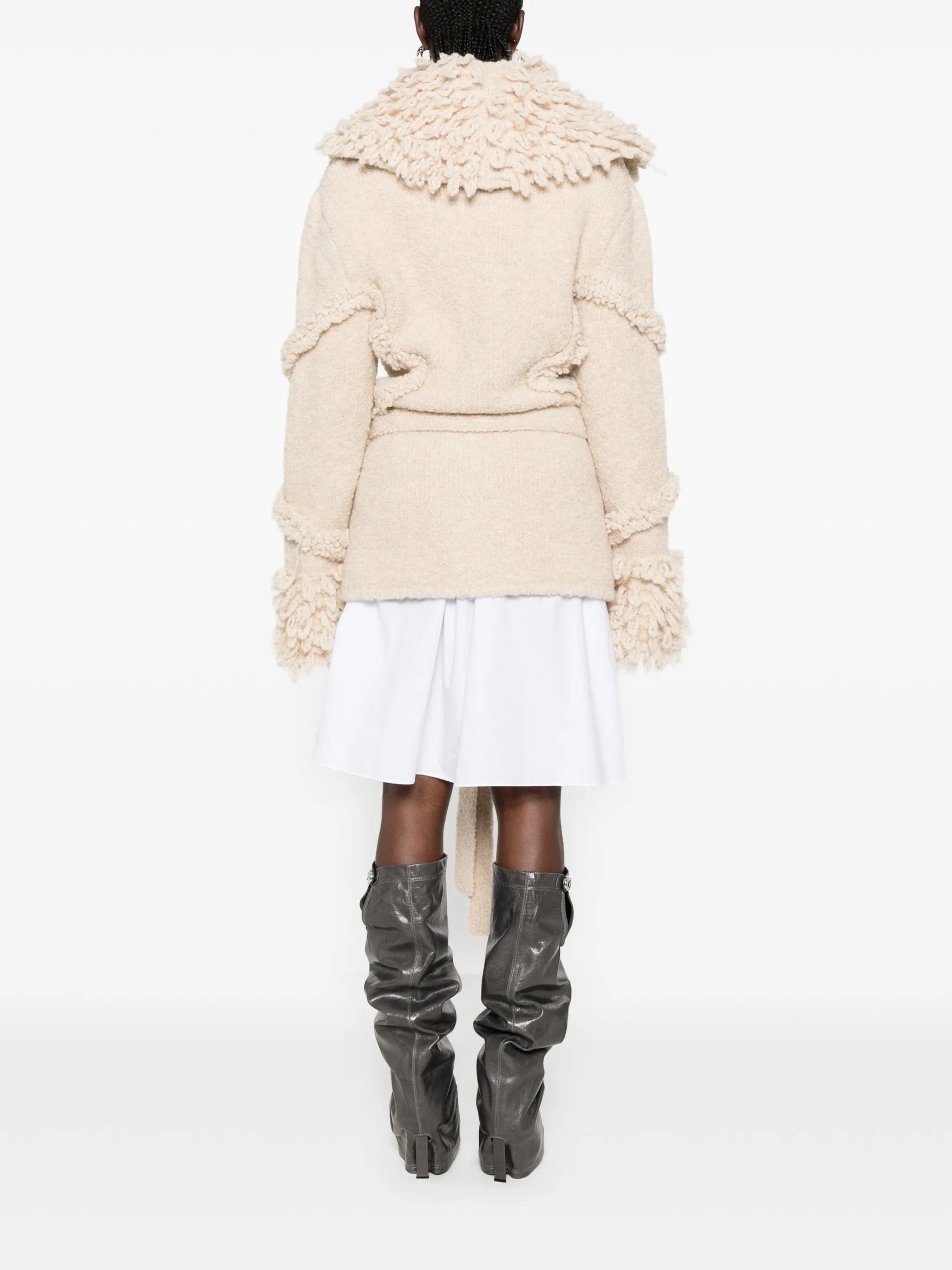 The Attico fringe - trim belted jacket