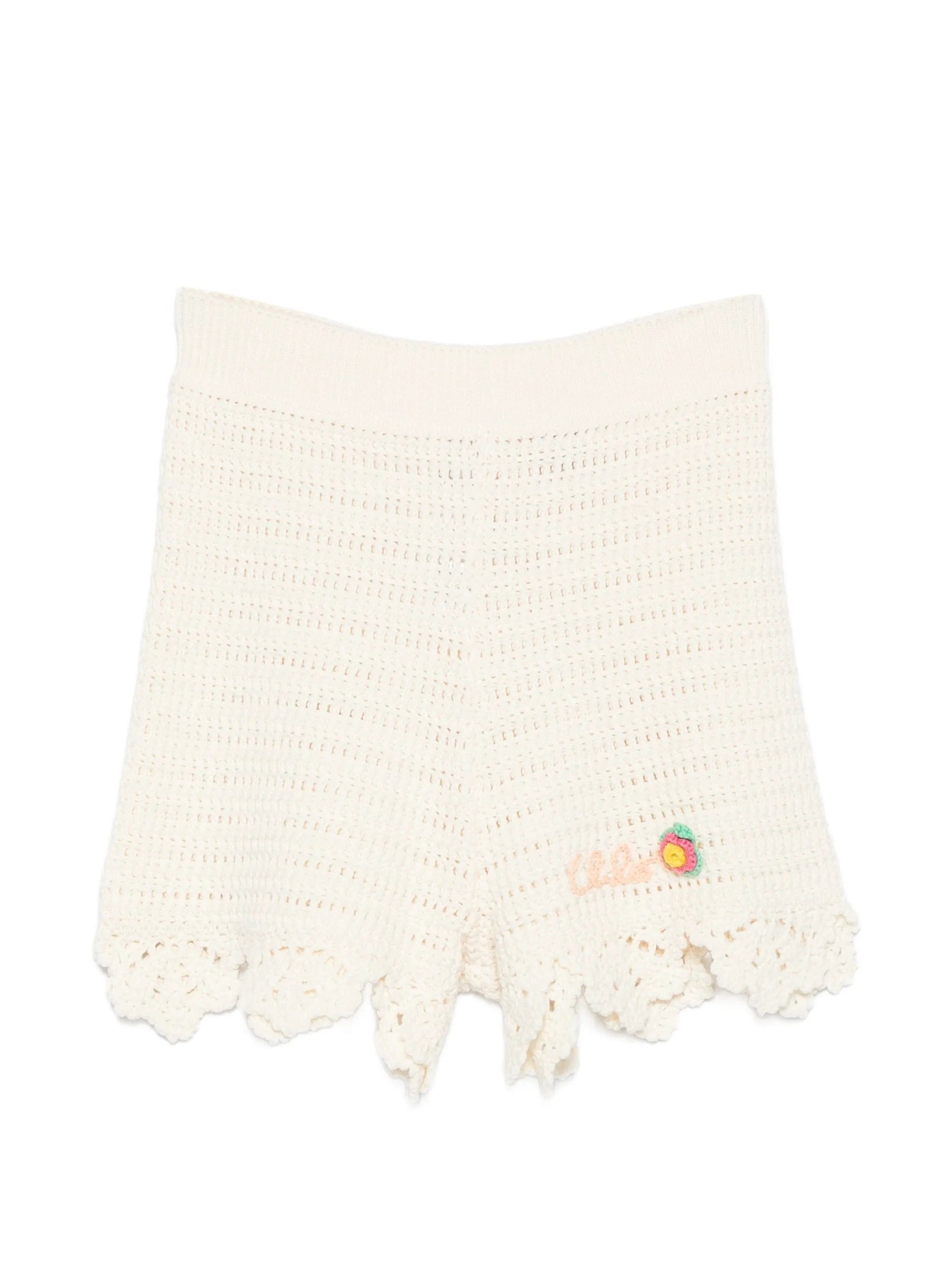 Chloé crochet - knit scalloped - edge shorts
