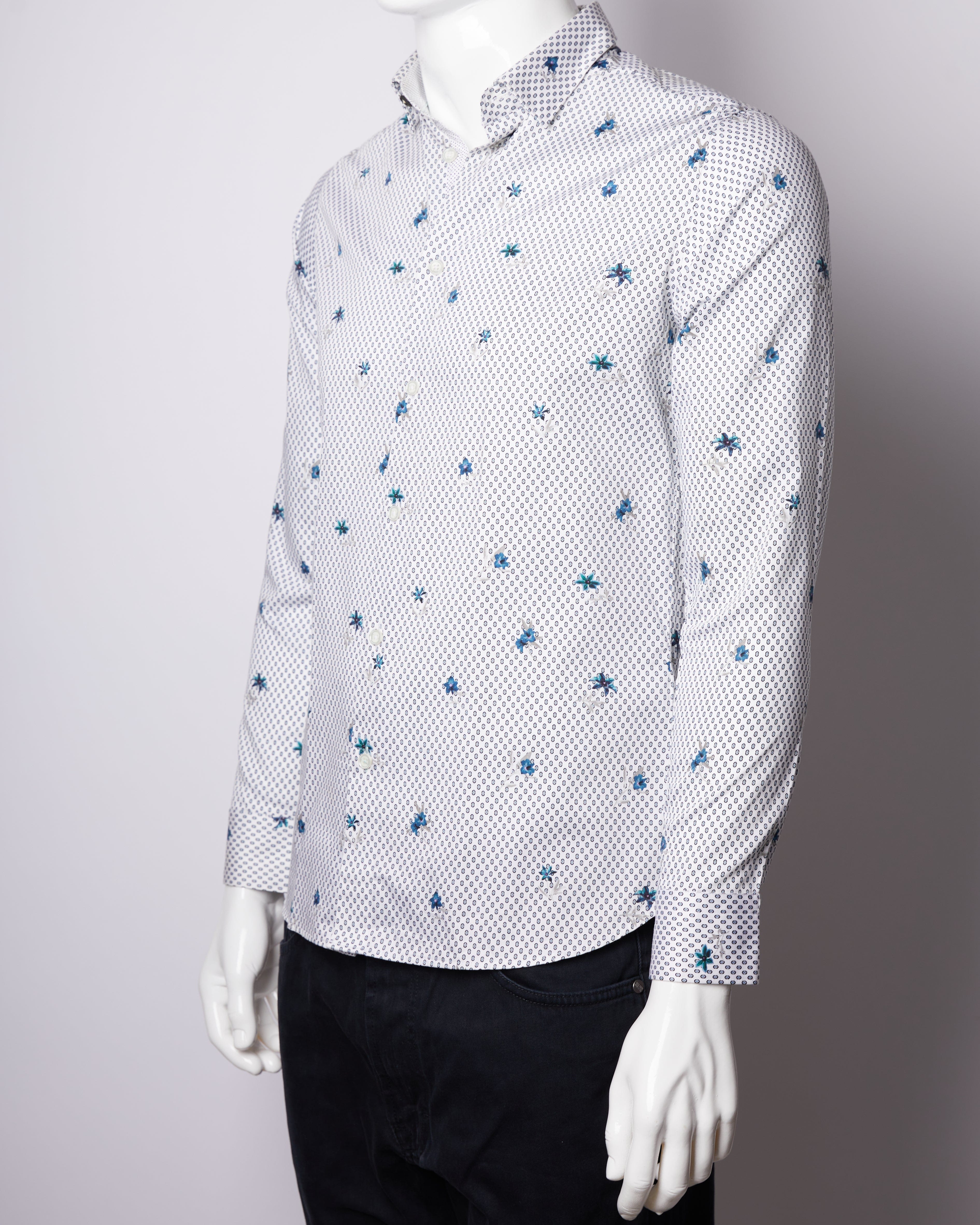 Ted Baker Shirt white with blue floral