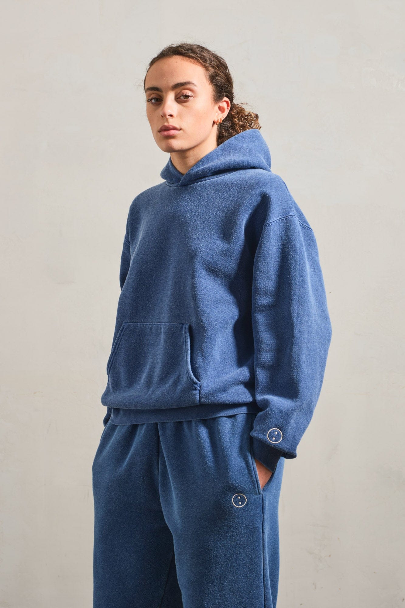 Essentials Vintage Washed Hoodie & Jogger Set - Navy