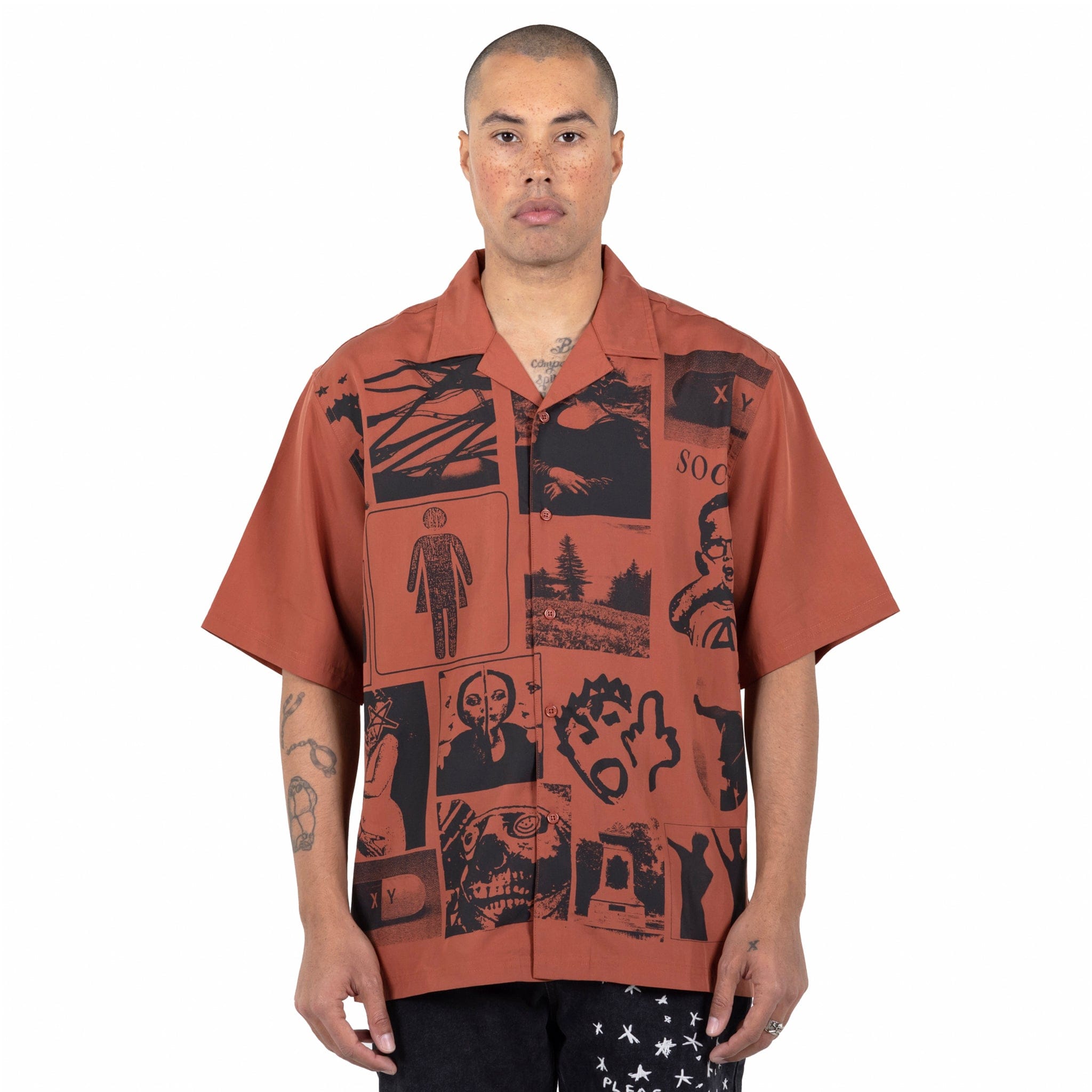 Pleasures CHOICES CAMP COLLAR SHIRT (Brick)