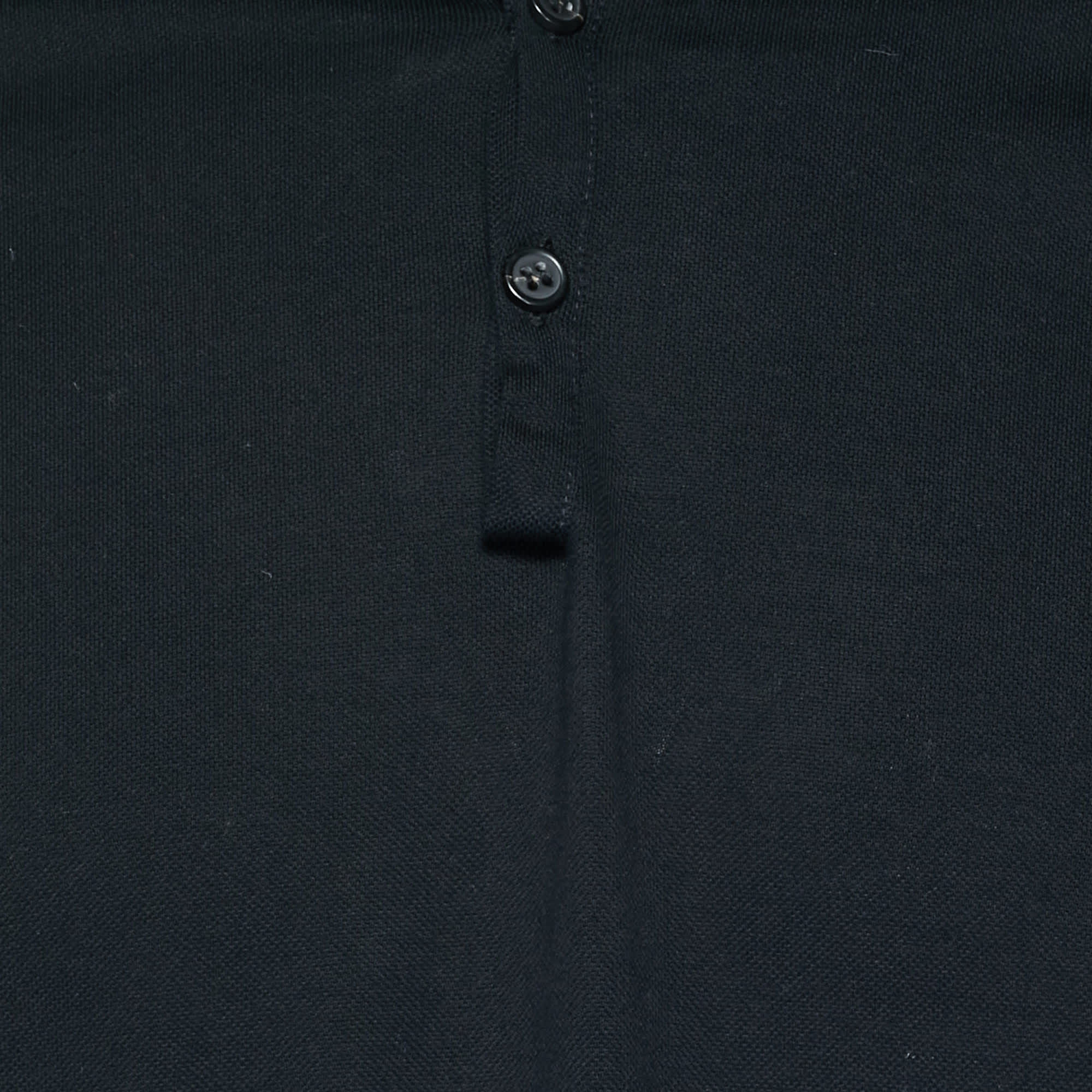 Lanvin Black Cotton Pique Polo T - Shirt