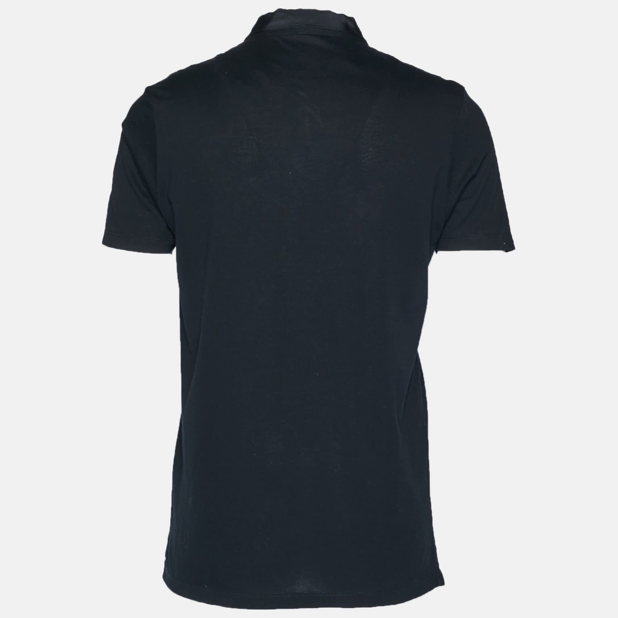 Lanvin Black Cotton Pique Polo T - Shirt