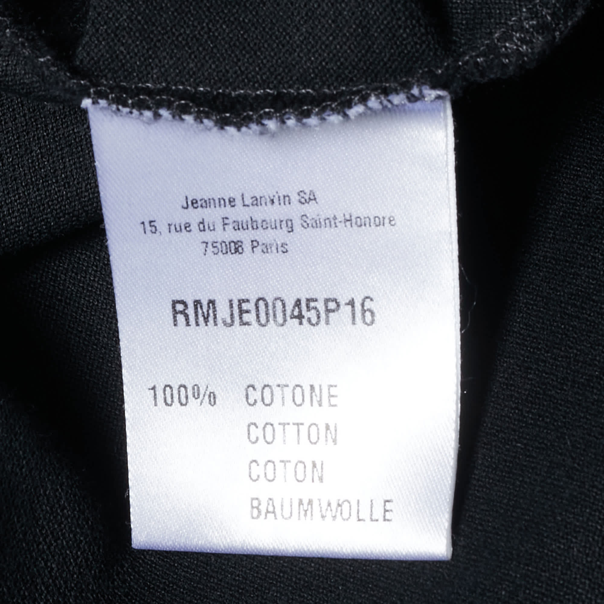 Lanvin Black Cotton Pique Polo T - Shirt