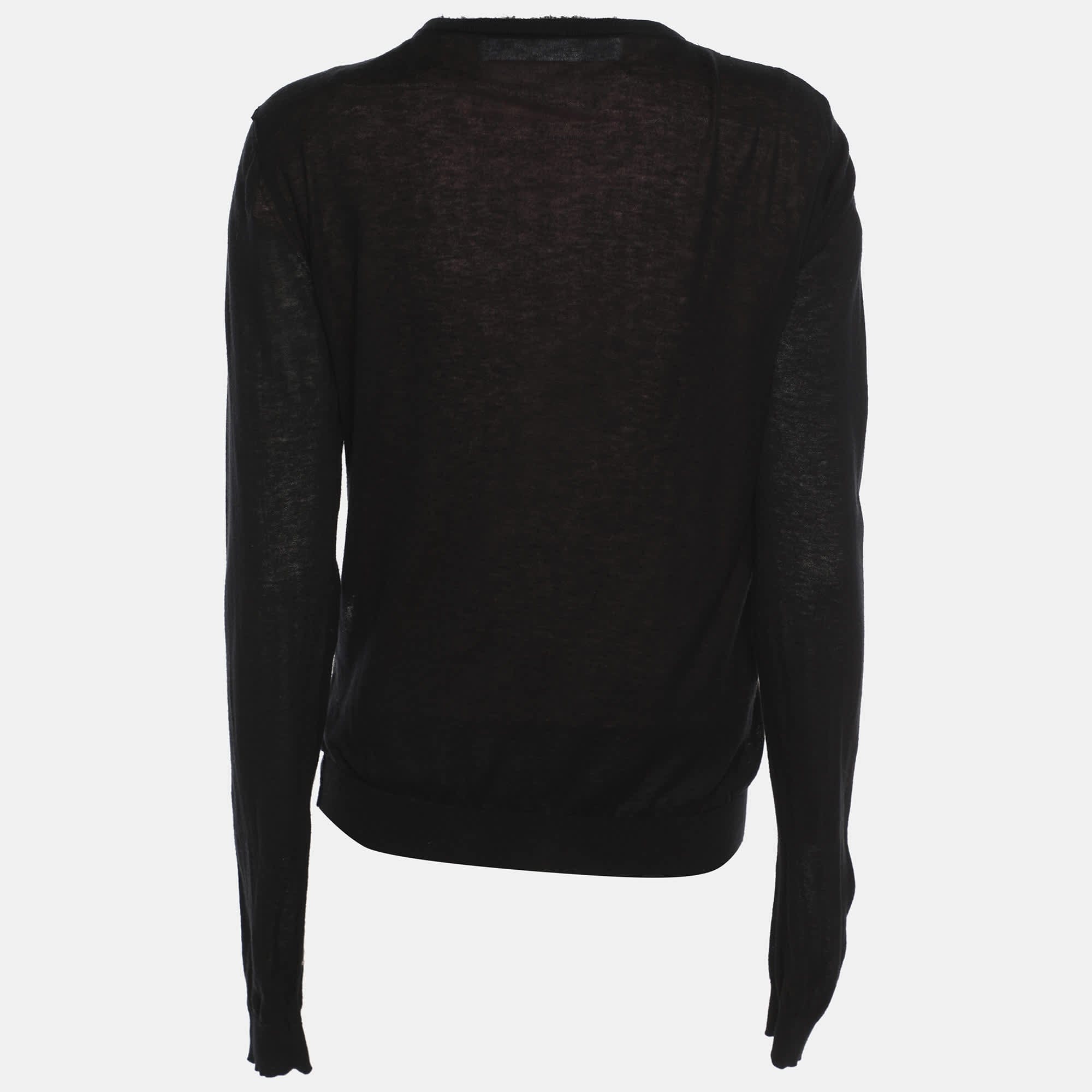 Lanvin Black/peach Jersey And Lace Tops And Cardigan Set