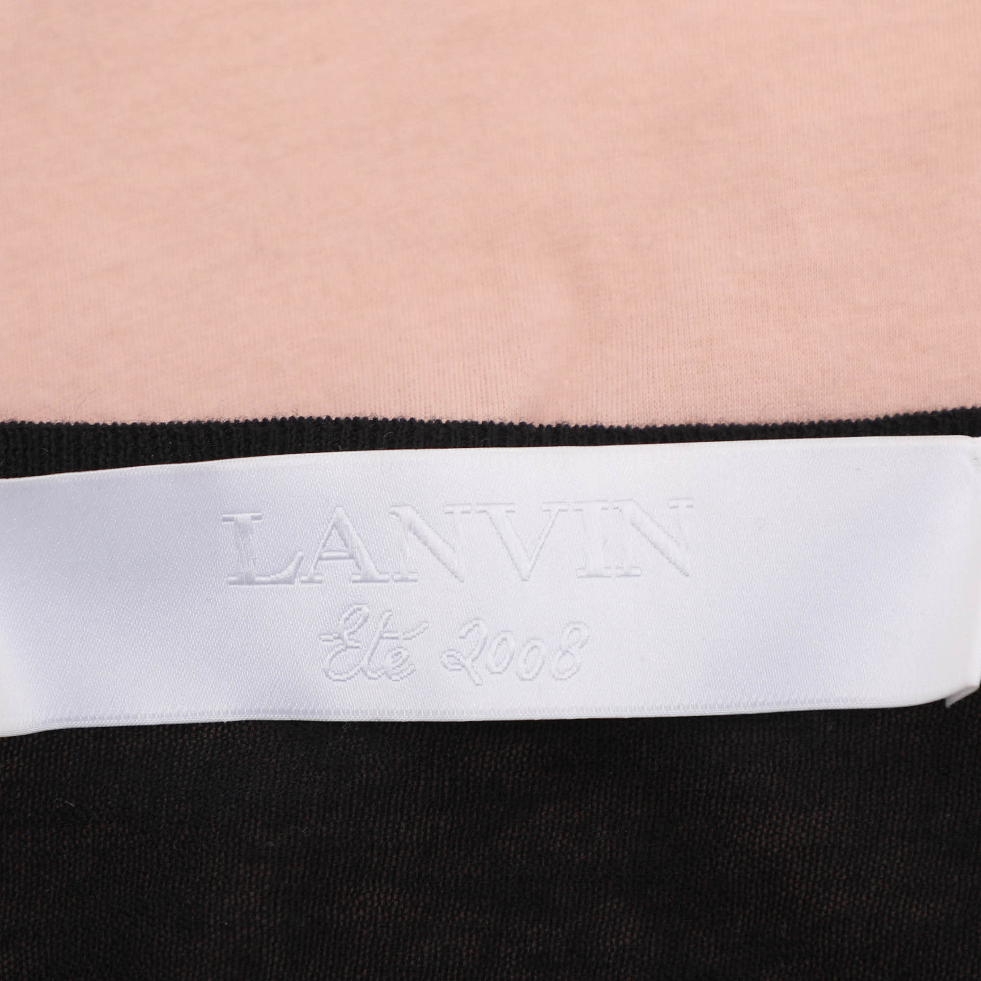 Lanvin Black/peach Jersey And Lace Tops And Cardigan Set