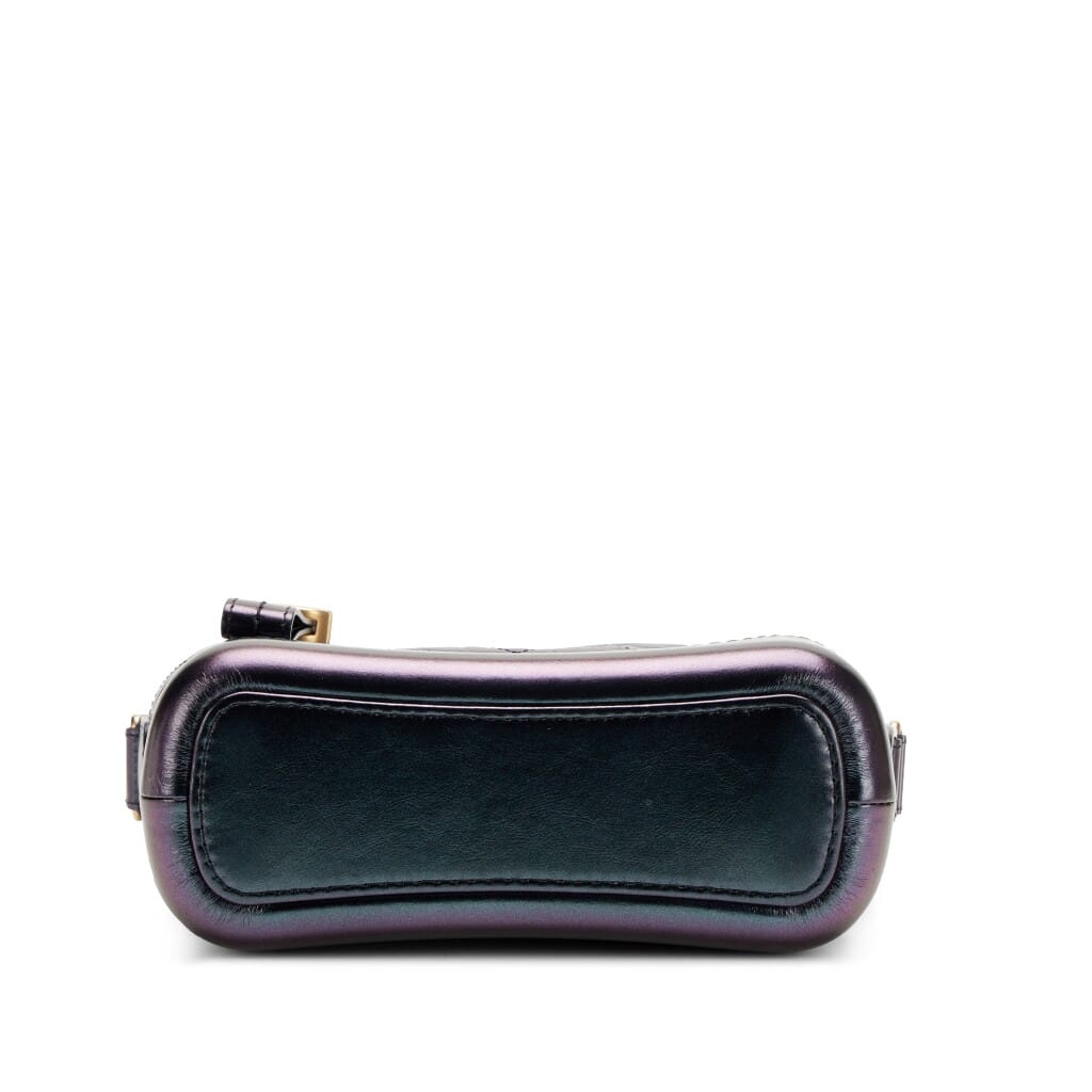 Iridescent Black and Purple Quilted Calfskin Small Gabrielle Hobo Bag Aged Gold, Gold, Silver and Ruthenium Hardware, 2019