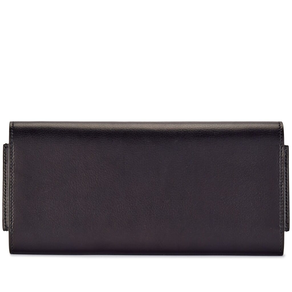Black Swift and Ombré Lizard Passant Long Wallet Clutch Palladium Hardware, 2018
