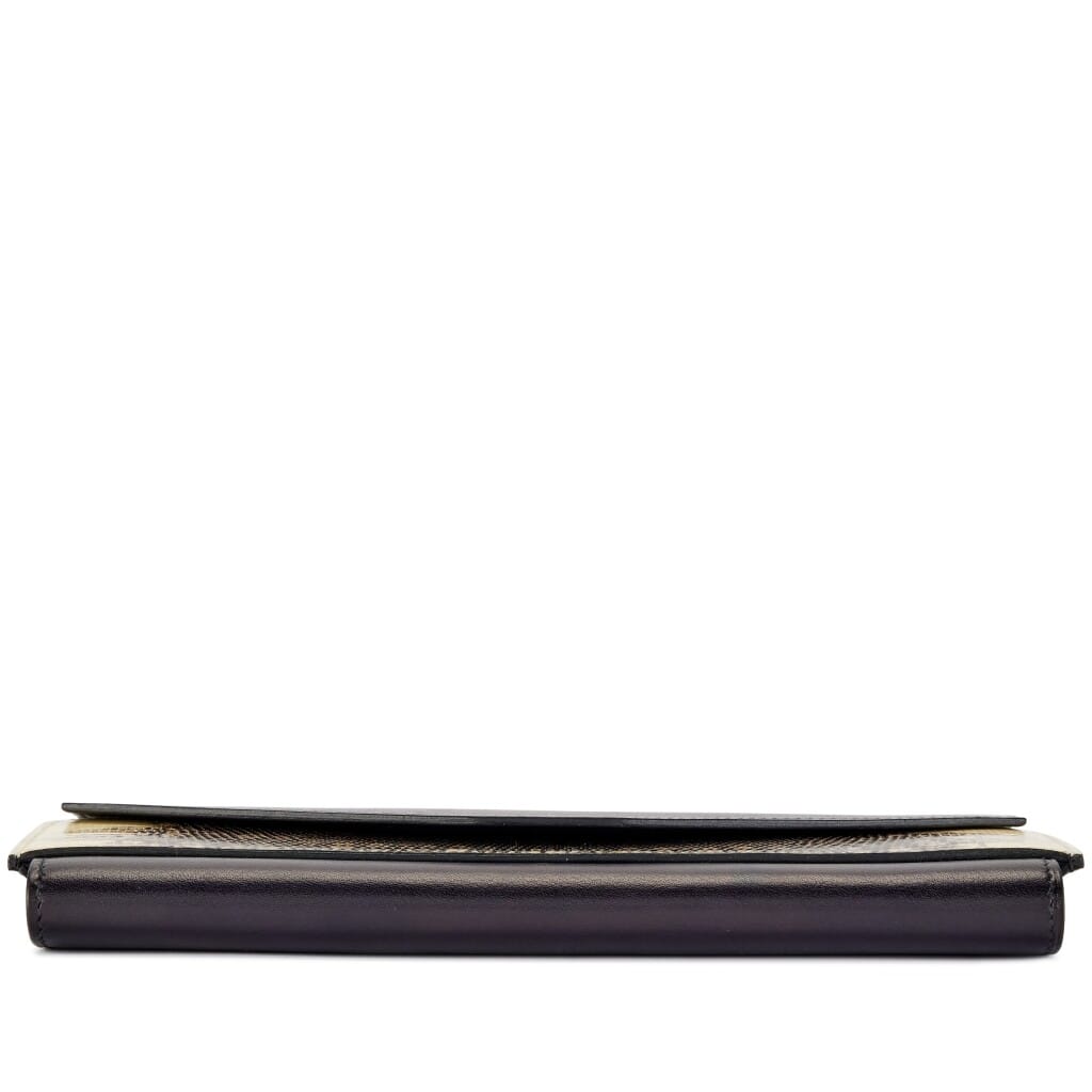 Black Swift and Ombré Lizard Passant Long Wallet Clutch Palladium Hardware, 2018