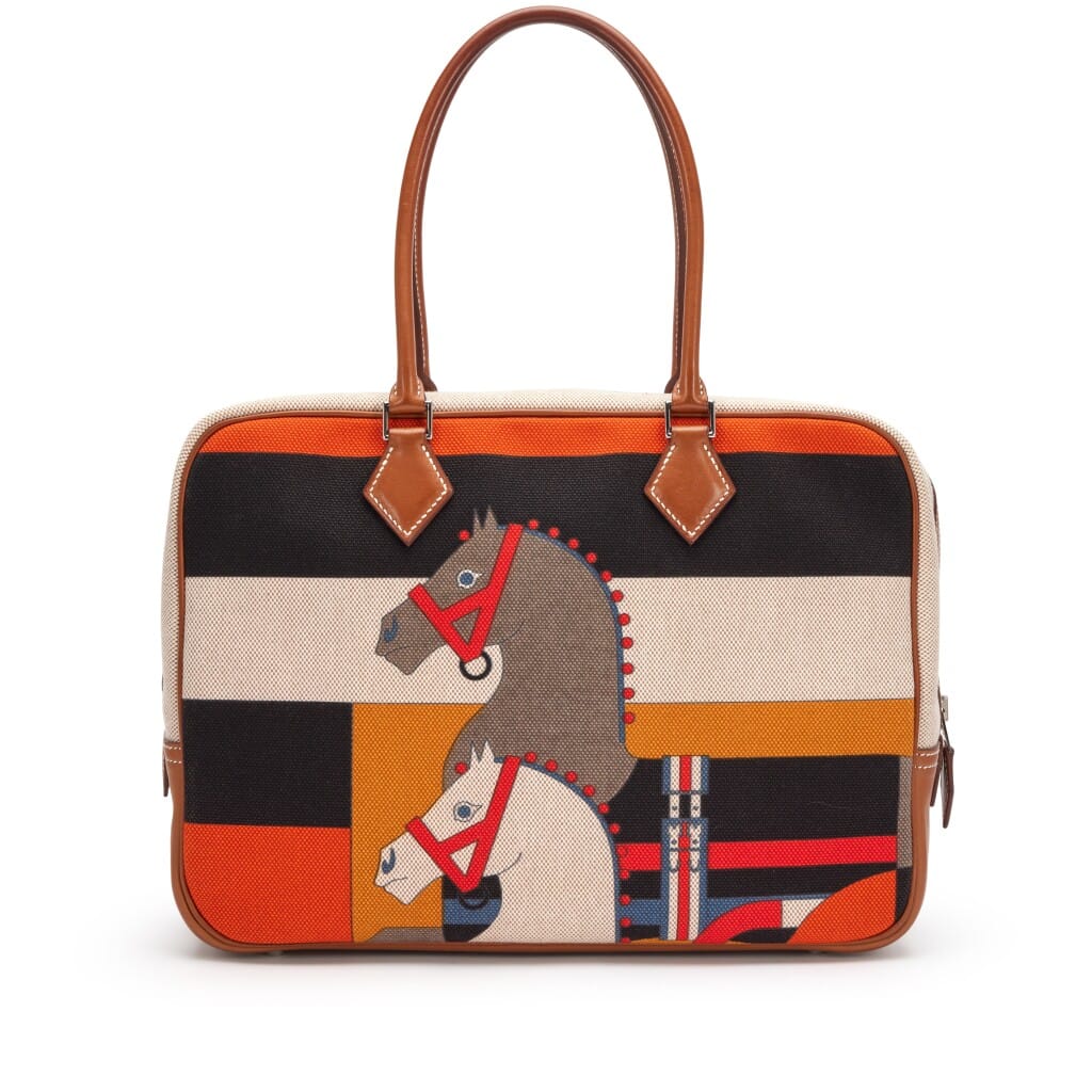Barenia and Horse Rocobar Print Toile Plume 32 Palladium Hardware, 2013