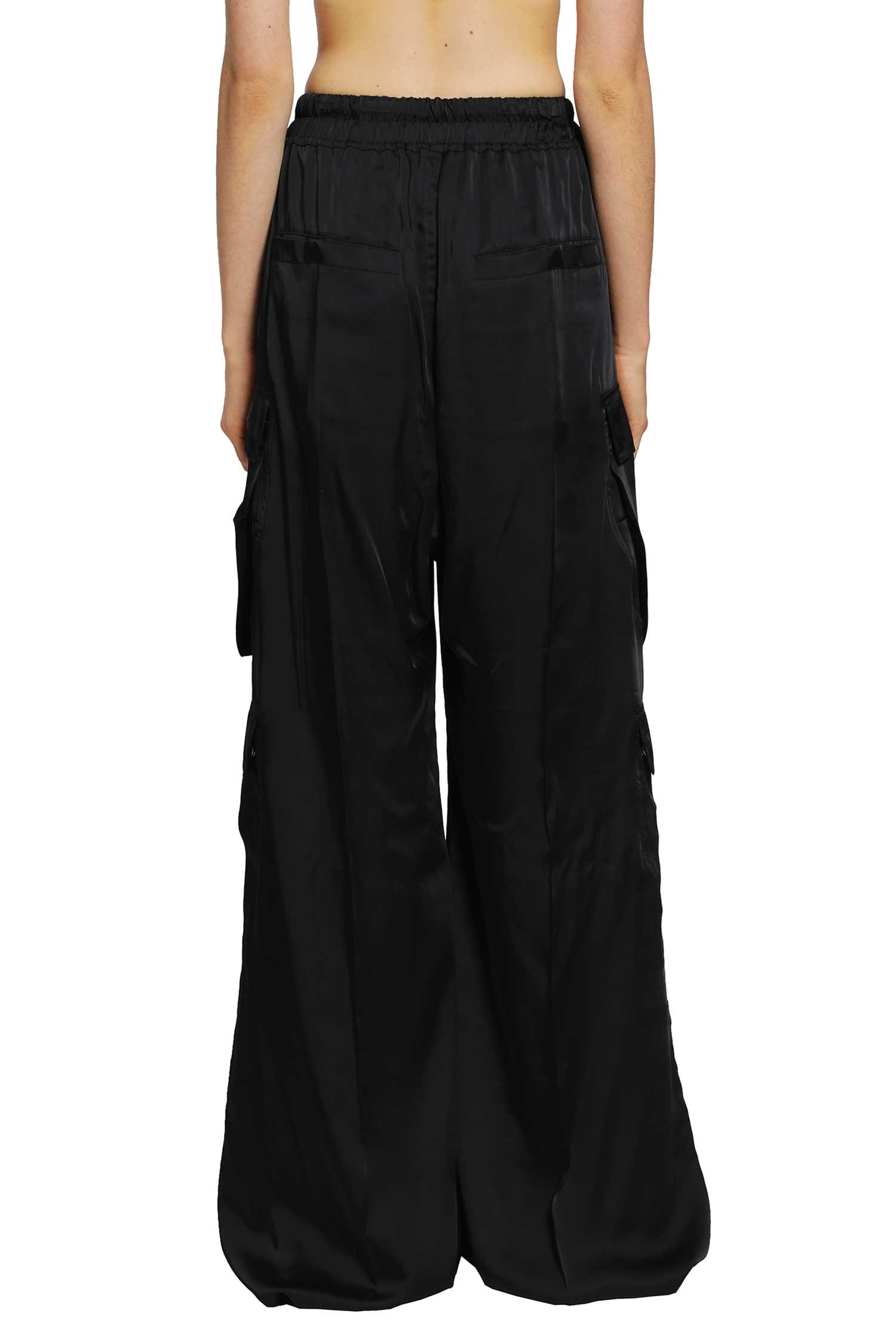 RICK OWENS Tower Cargobelas in Washed Charmeuse