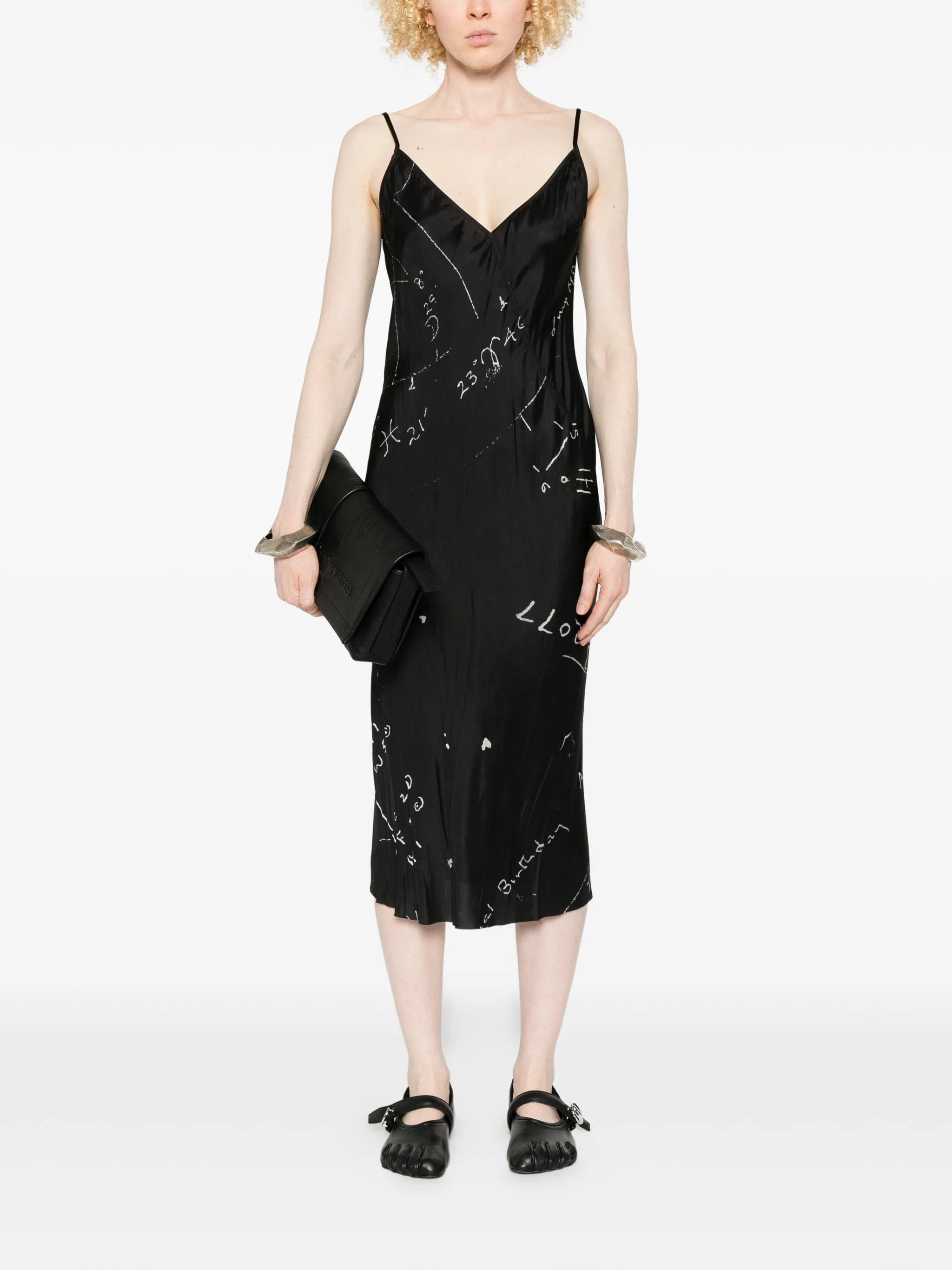 Rick Owens printed slip midi dress