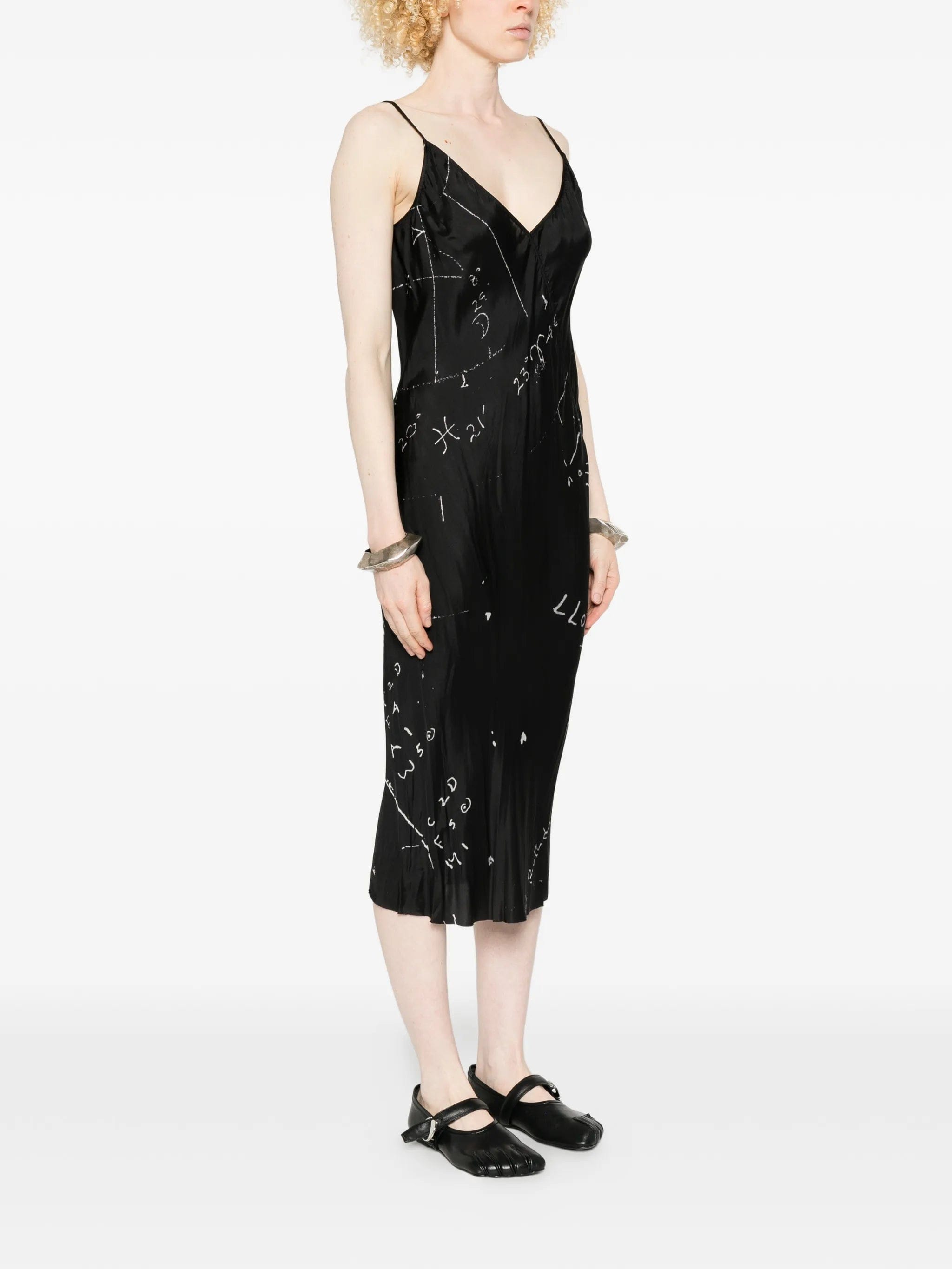 Rick Owens printed slip midi dress