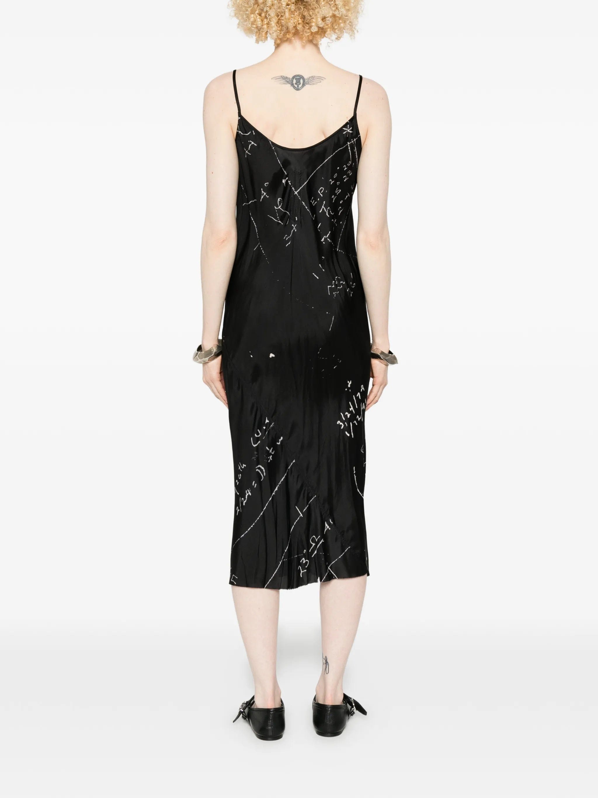Rick Owens printed slip midi dress