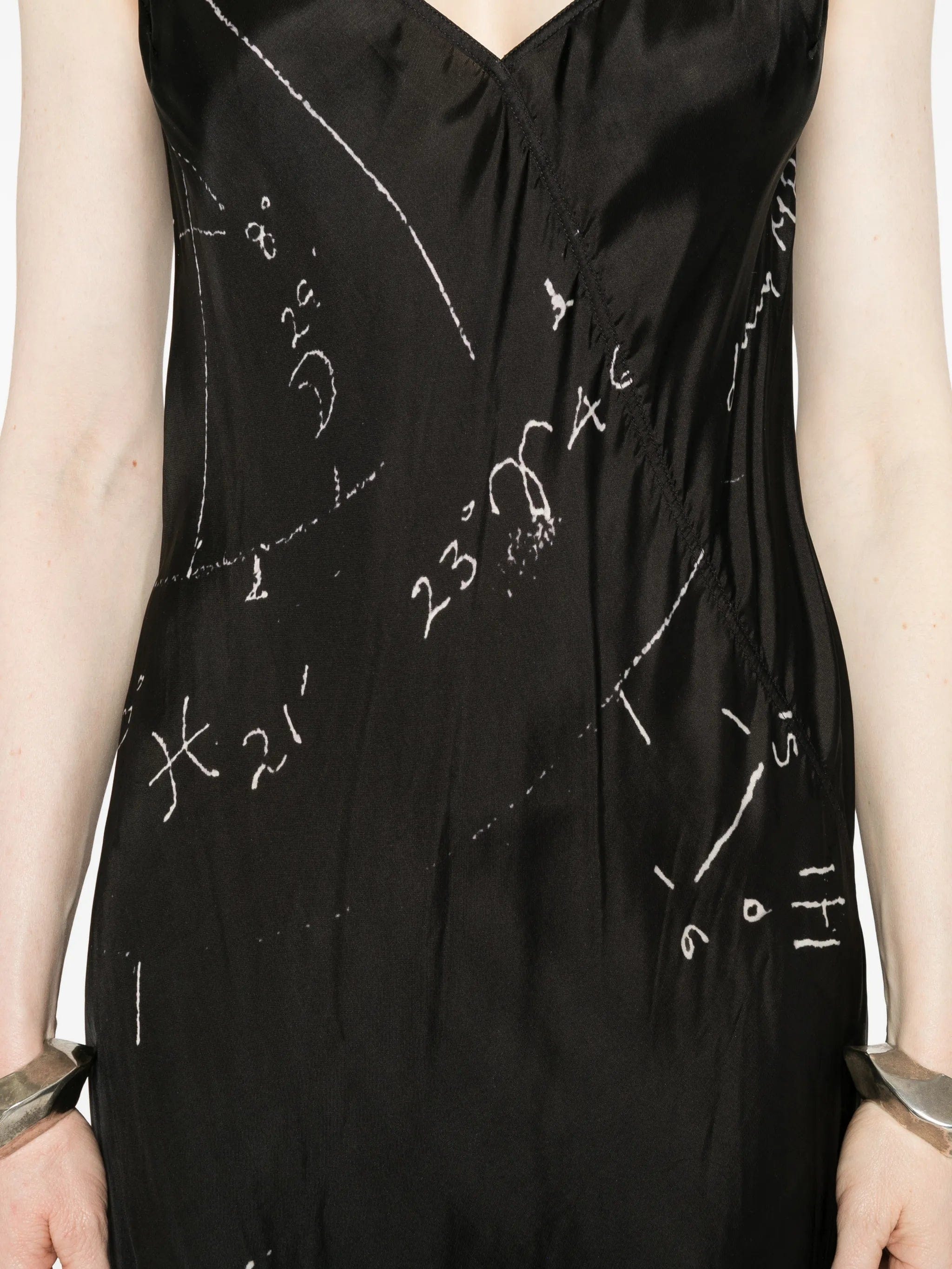 Rick Owens printed slip midi dress