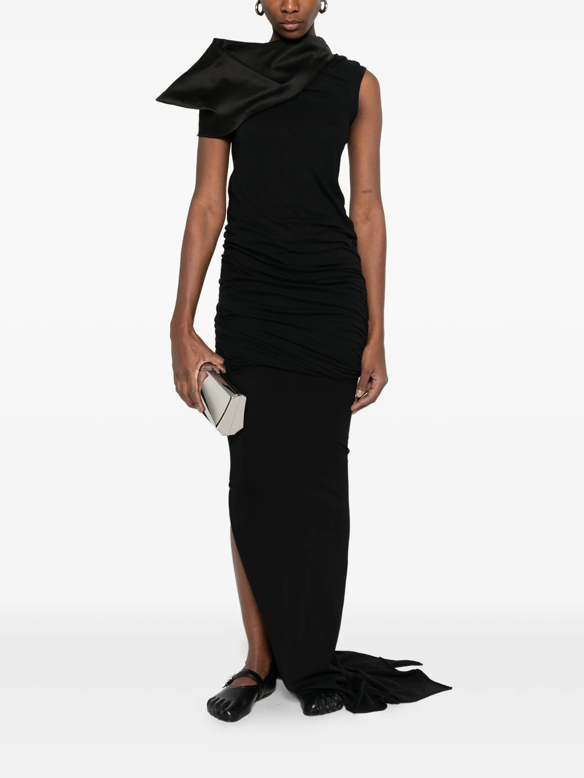 Rick Owens drape - neck mini dress