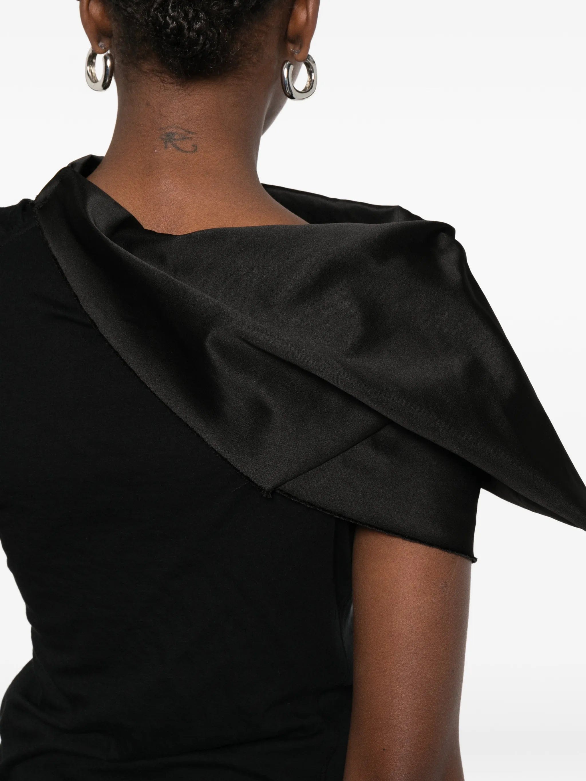 Rick Owens drape - neck mini dress