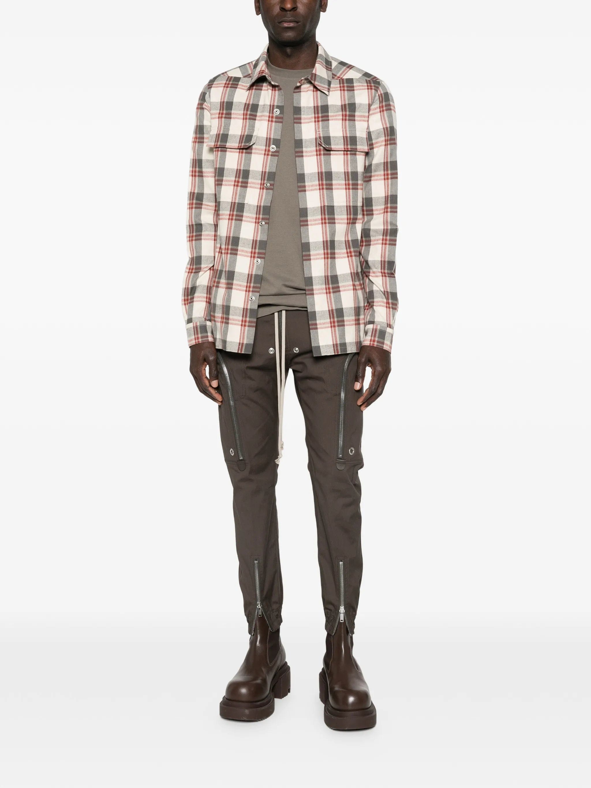 Rick Owens plaid flannel shirt