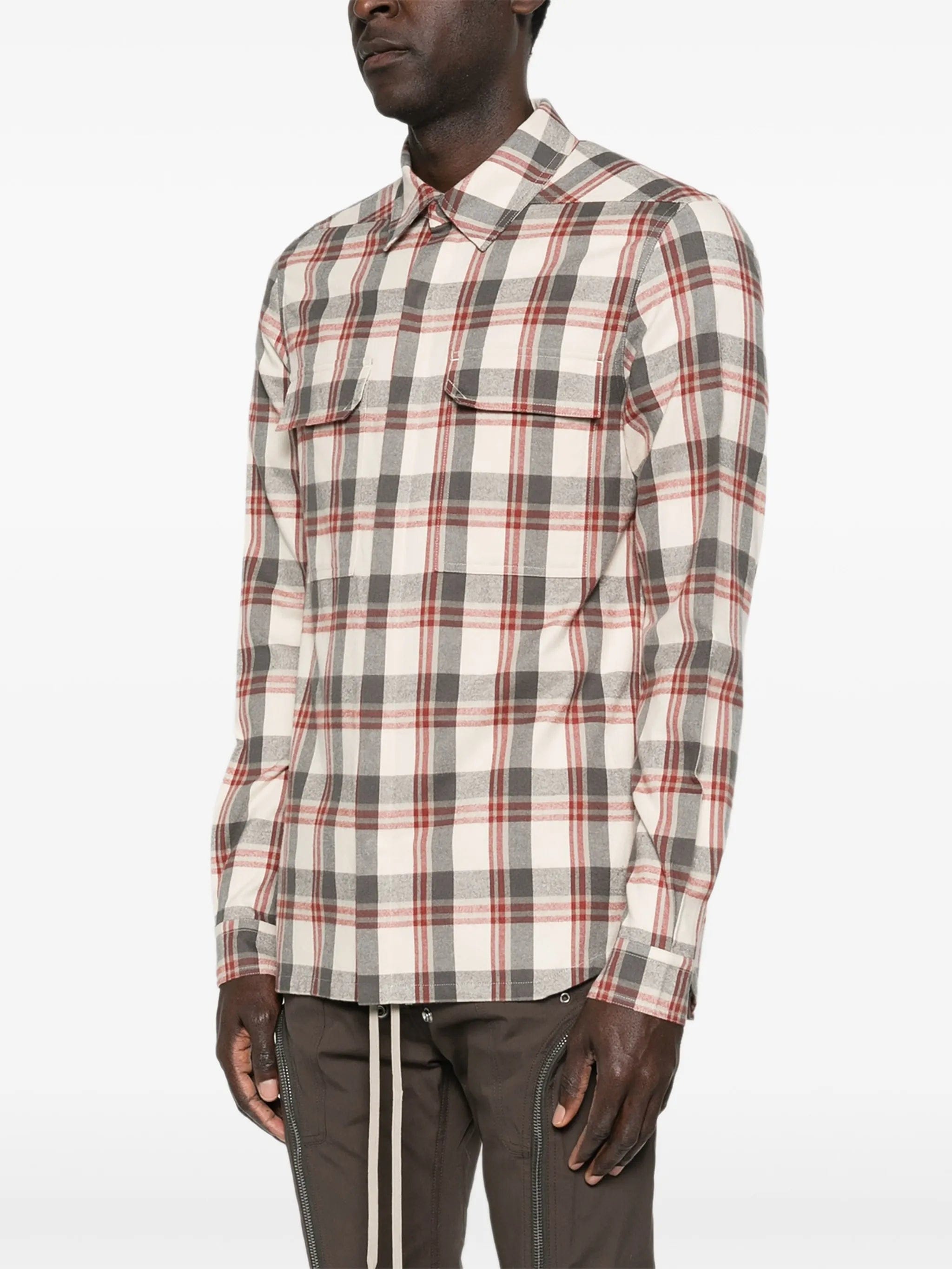 Rick Owens plaid flannel shirt