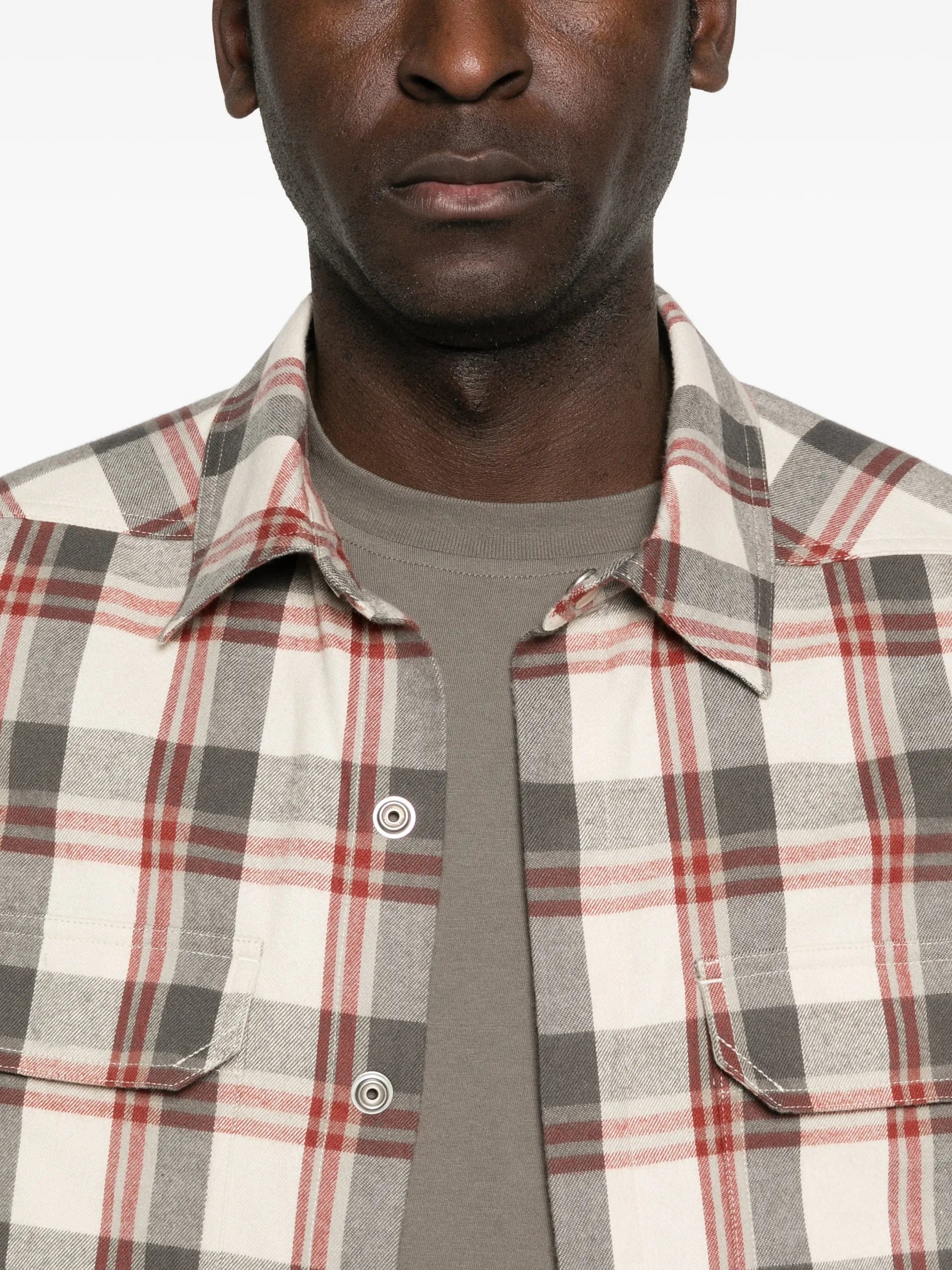 Rick Owens plaid flannel shirt