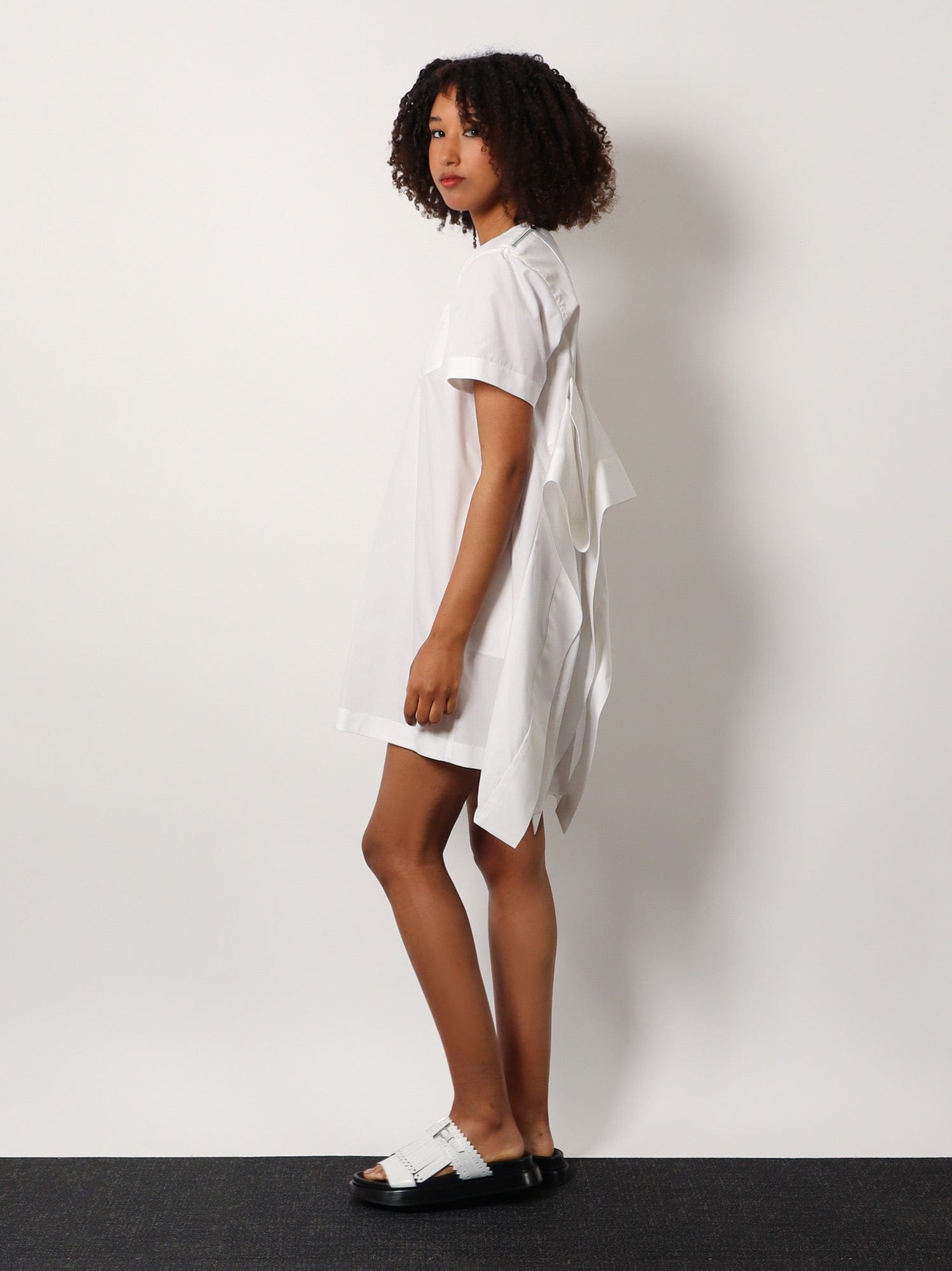 SACAI Dress with draped cotton inserts on the back