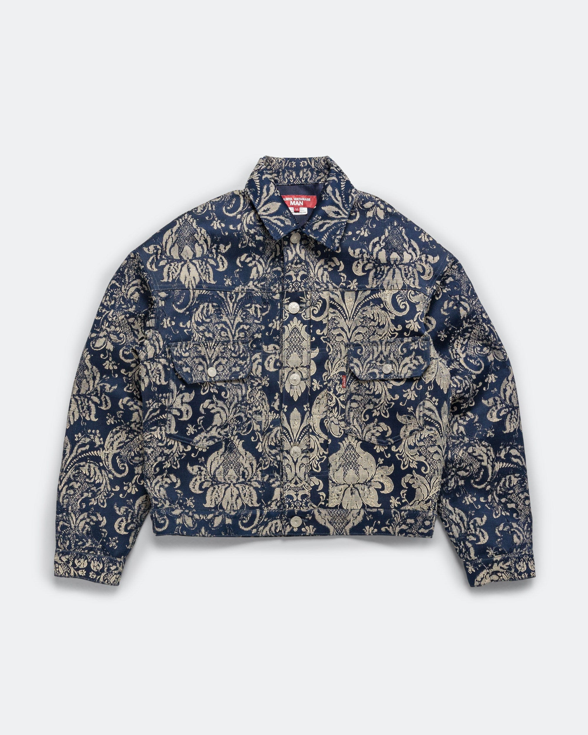 Junya Watanabe MAN Polyester Rayon Damask Blouson x Levi's - Navy/Beige