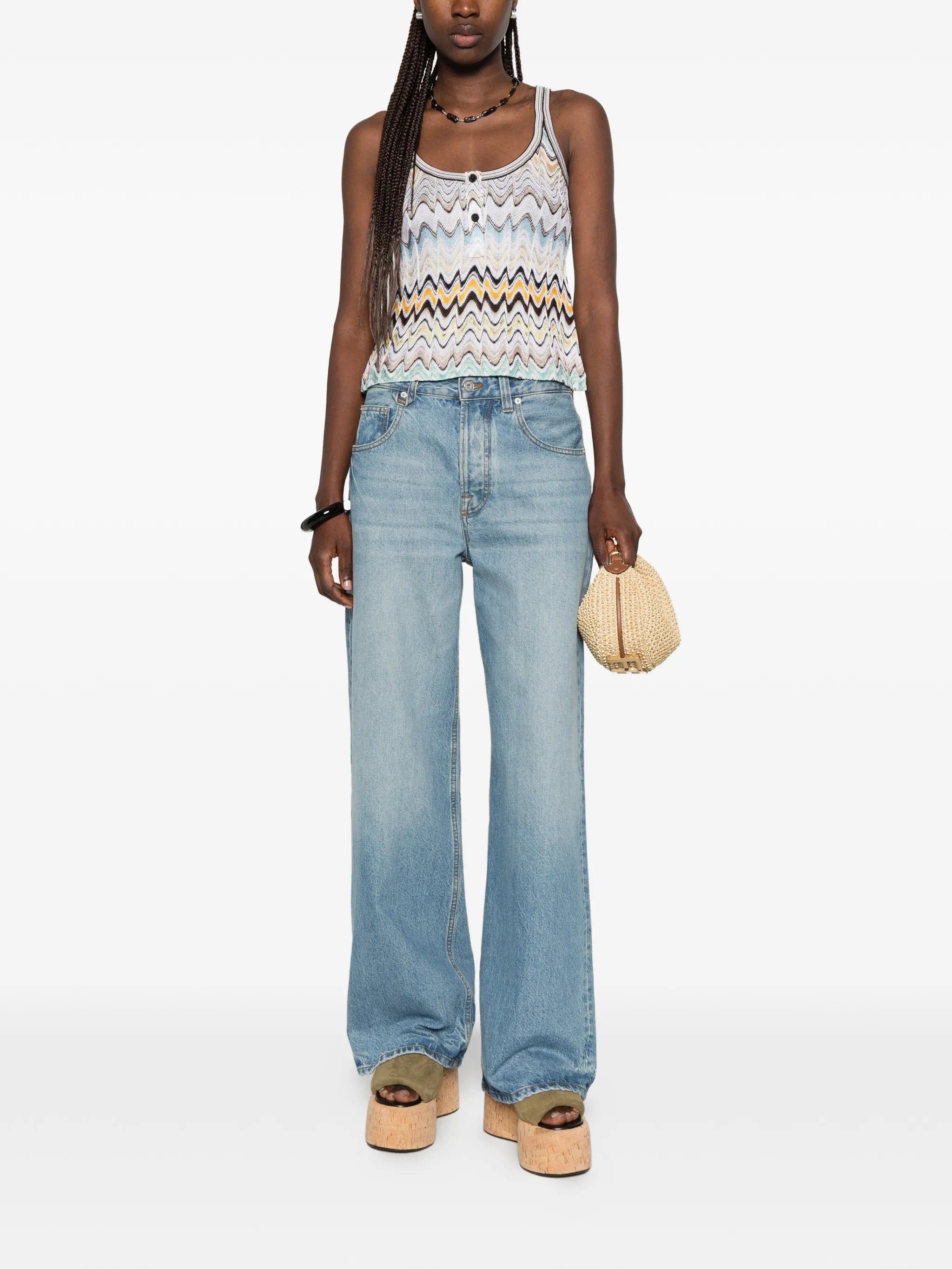 Missoni zigzag - knit button - detail tank top
