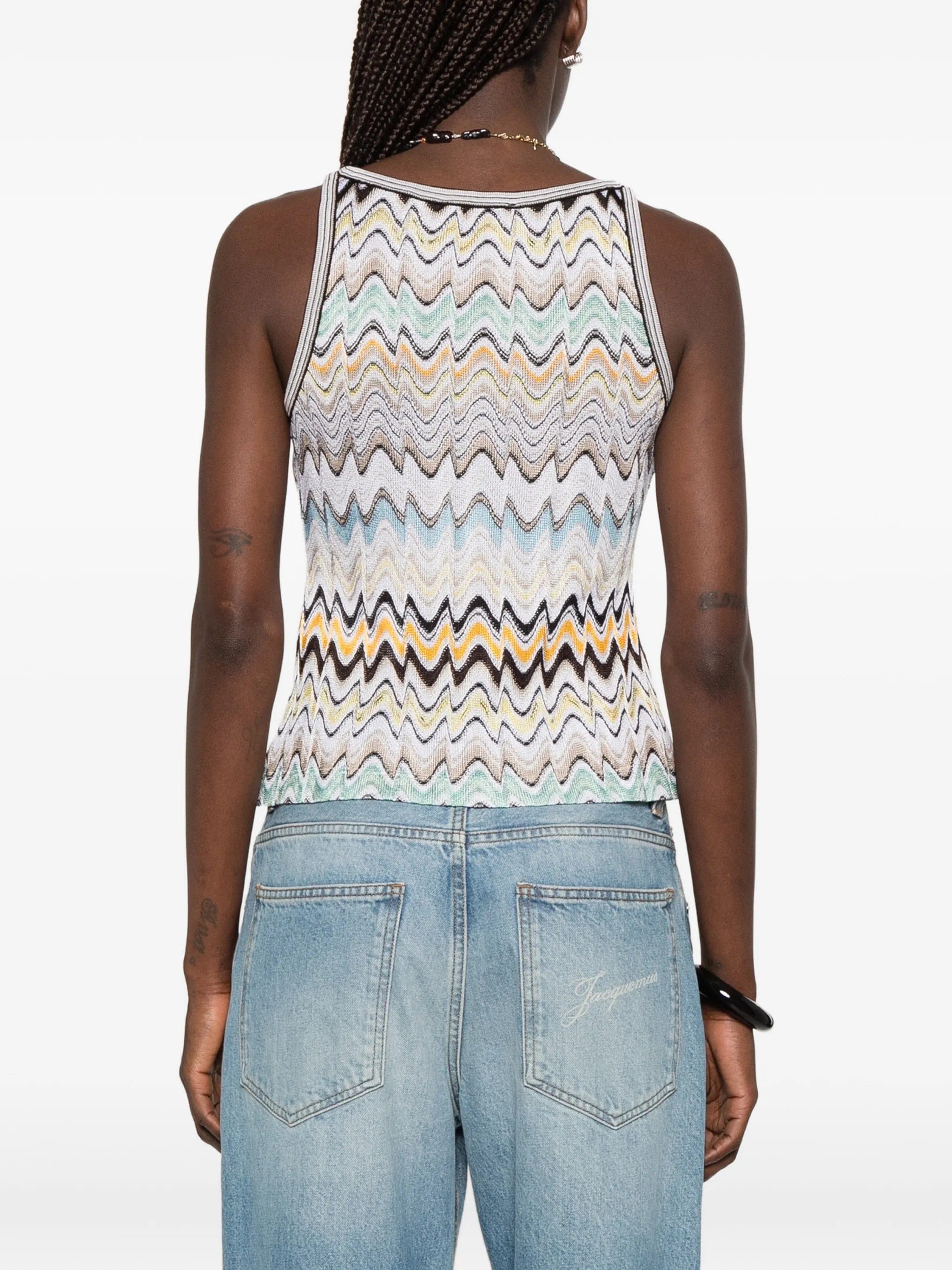 Missoni zigzag - knit button - detail tank top