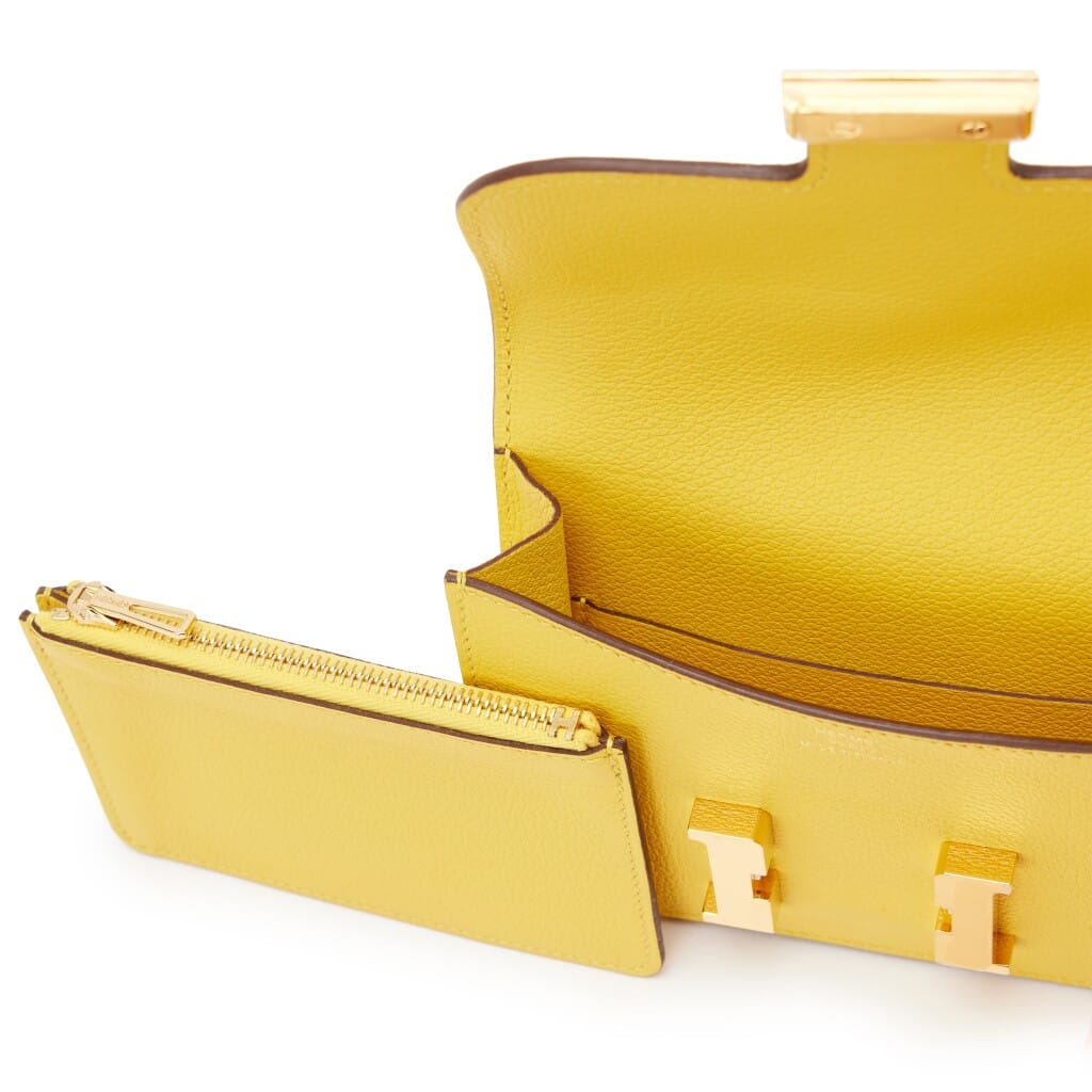 Jaune de Naples Evercolor Constance Slim Wallet Gold Hardware, 2022