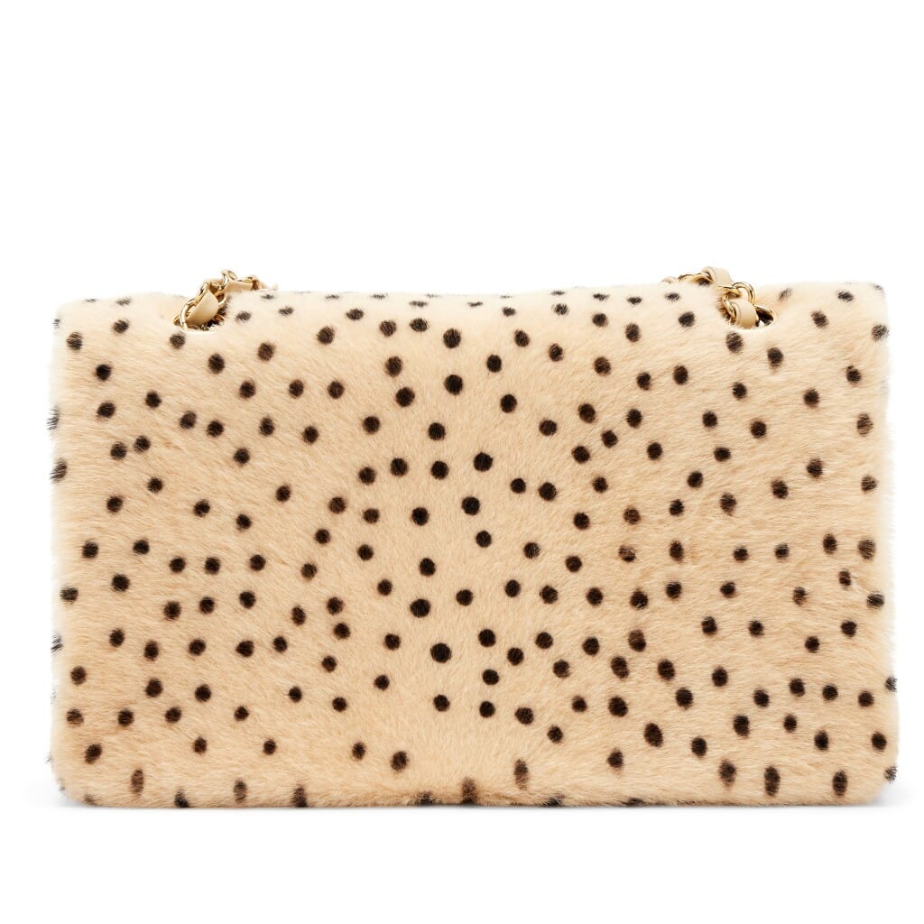 Light Beige and Black Cheetah Print Pony Hair Métiers d'art Medium Classic Single Flap Bag Gold Hardware, 2026