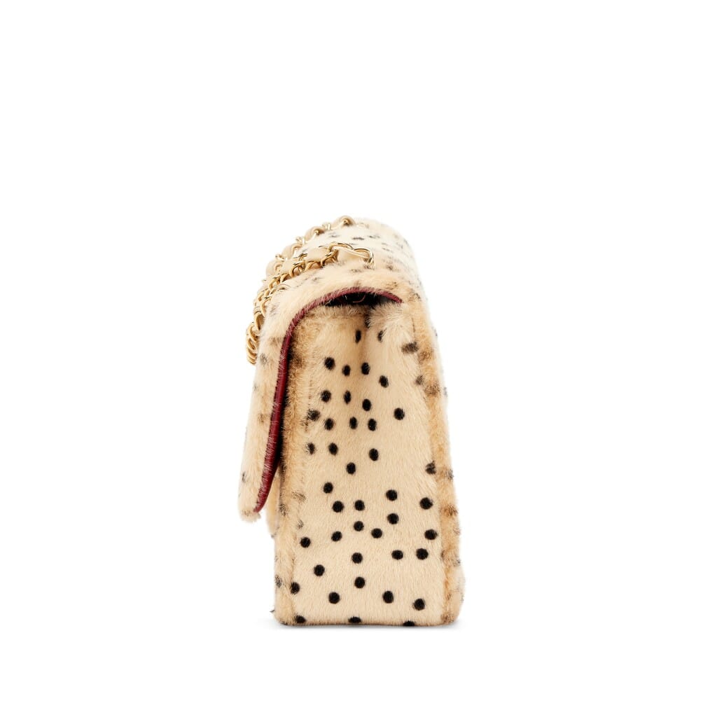 Light Beige and Black Cheetah Print Pony Hair Métiers d'art Medium Classic Single Flap Bag Gold Hardware, 2026