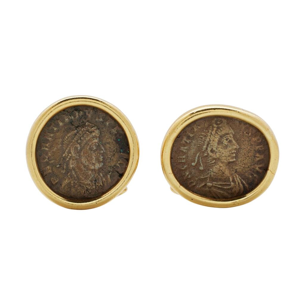 Vintage Gold and Ancient Coin Monete Cufflinks