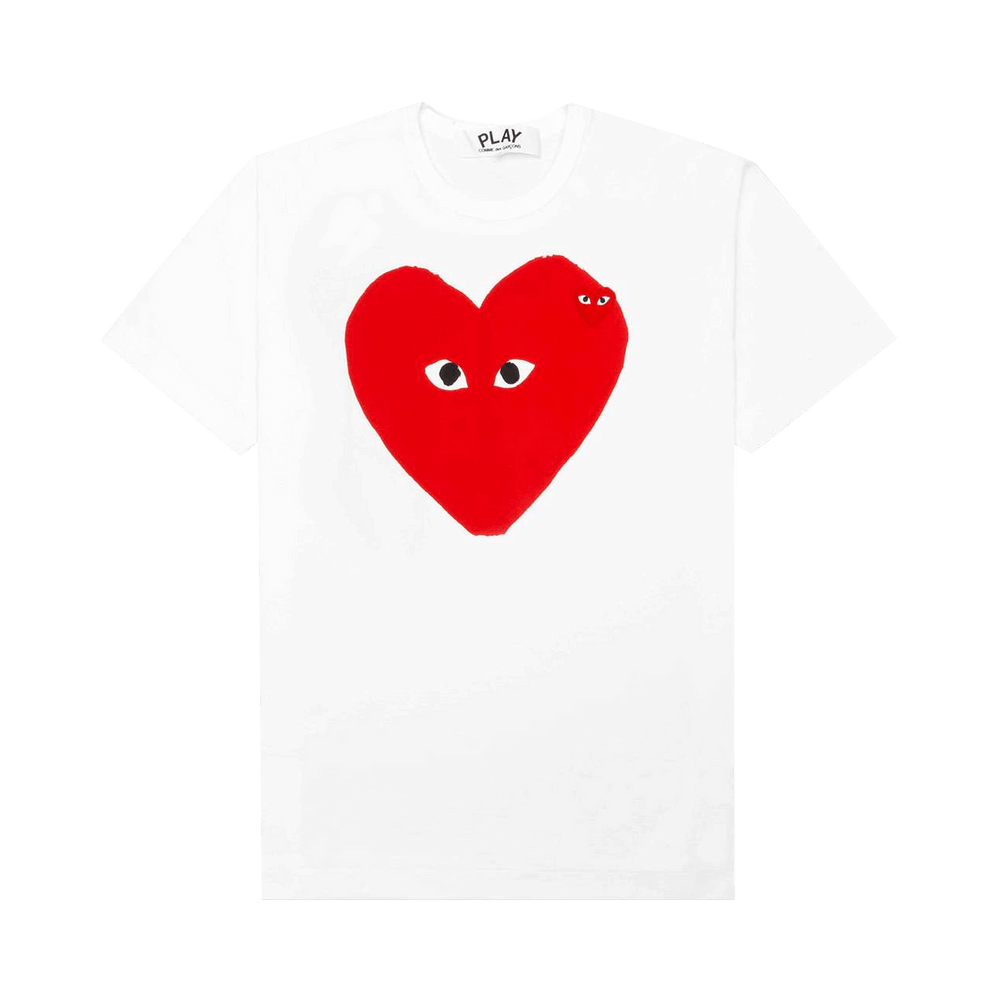 Comme des Garçons PLAY Red Emblem Small Eyes T-Shirt White