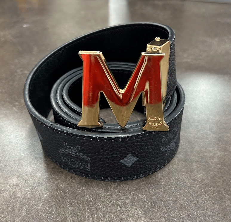MCM M Reversible Belt Visetos Antique 1.75" Black