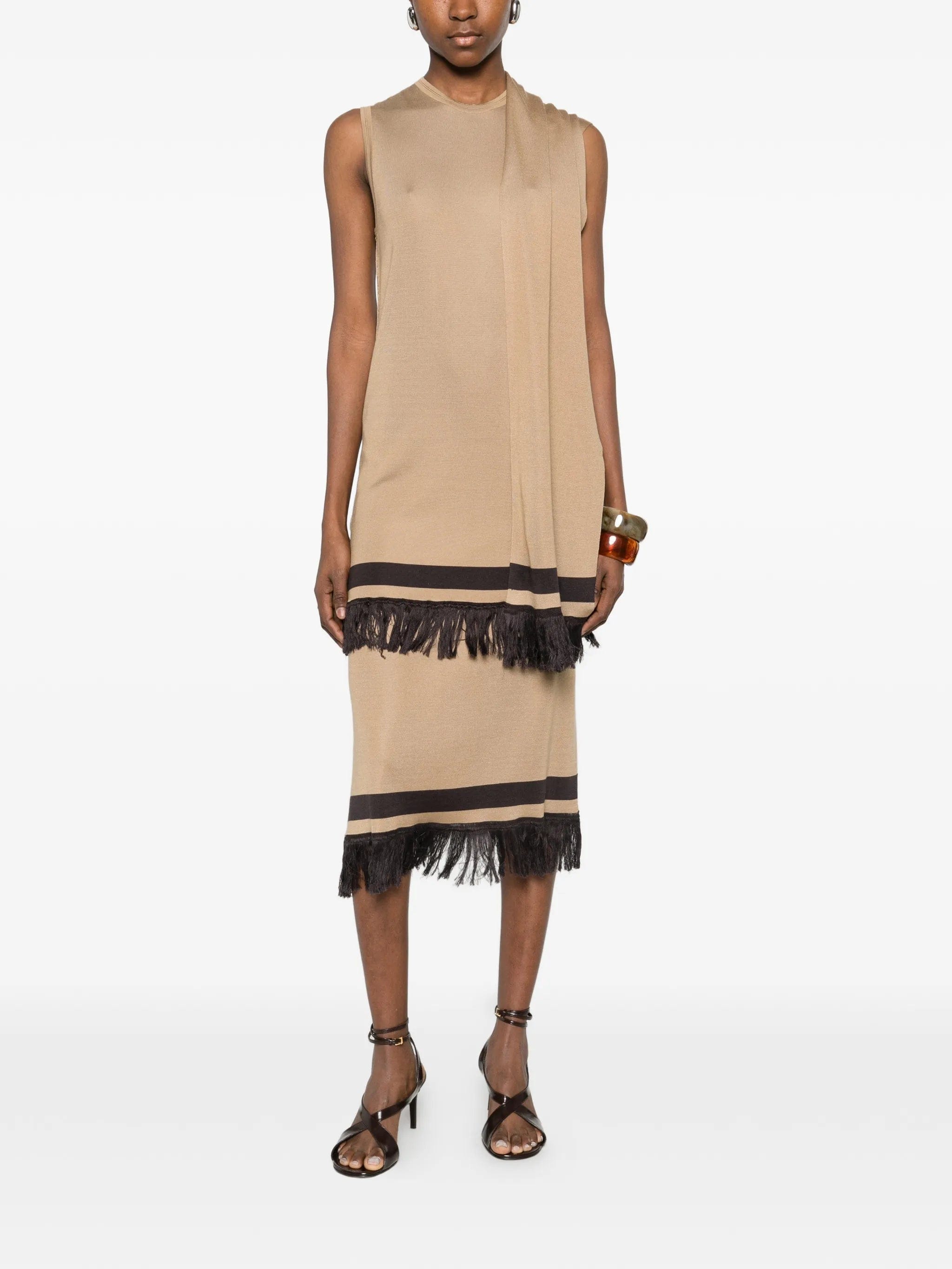 Ferragamo fringe hem midi skirt