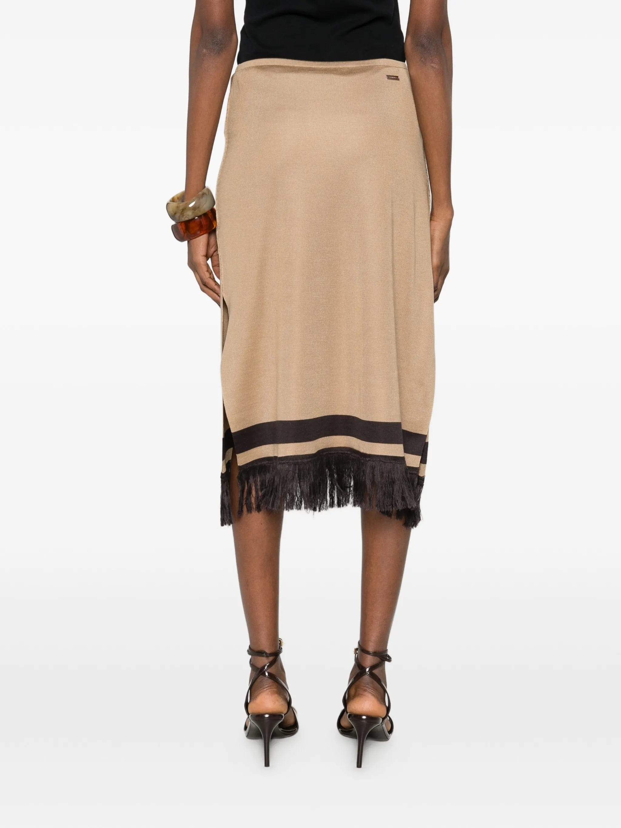 Ferragamo fringe hem midi skirt