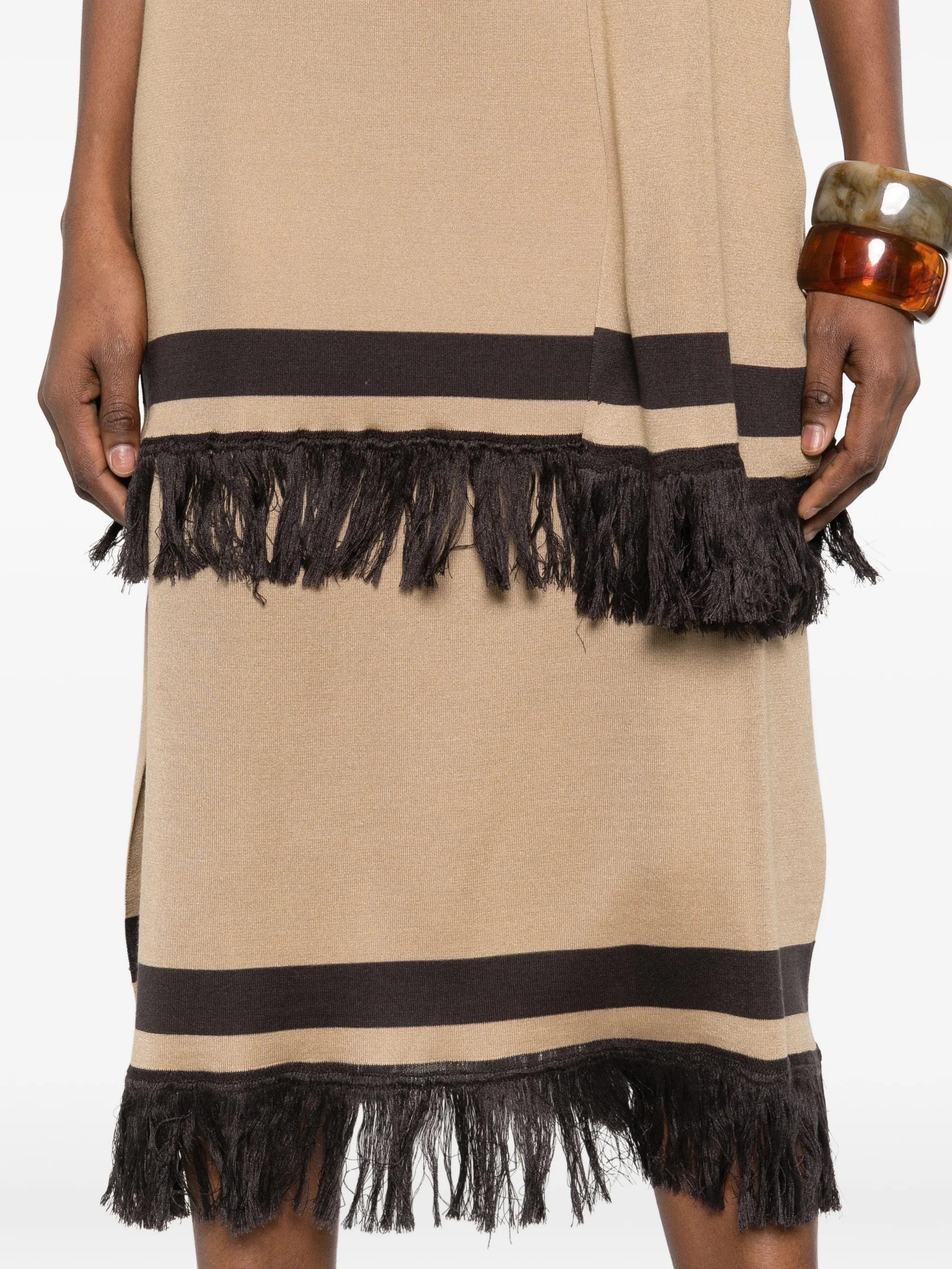 Ferragamo fringe hem midi skirt