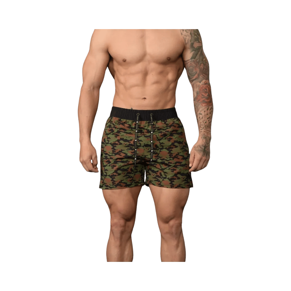 YoungLA Bodybuilding Shorts Camo Green