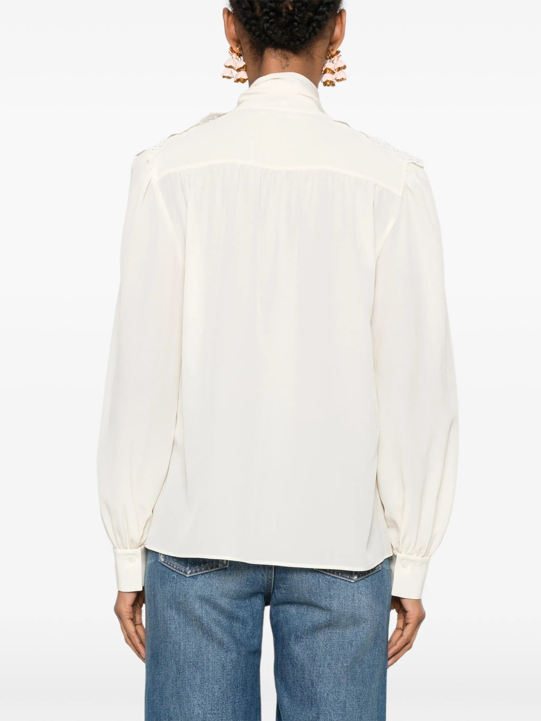 Chloé lace - panelled pussy - bow blouse