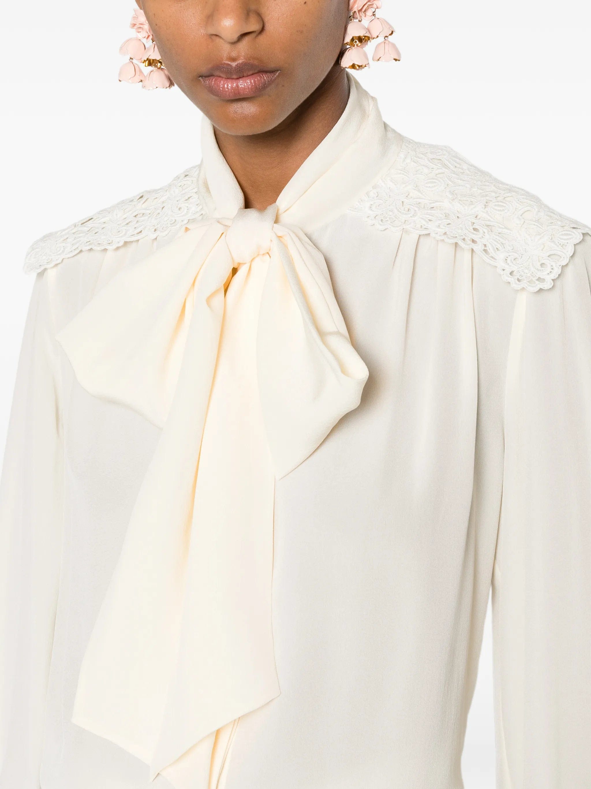 Chloé lace - panelled pussy - bow blouse